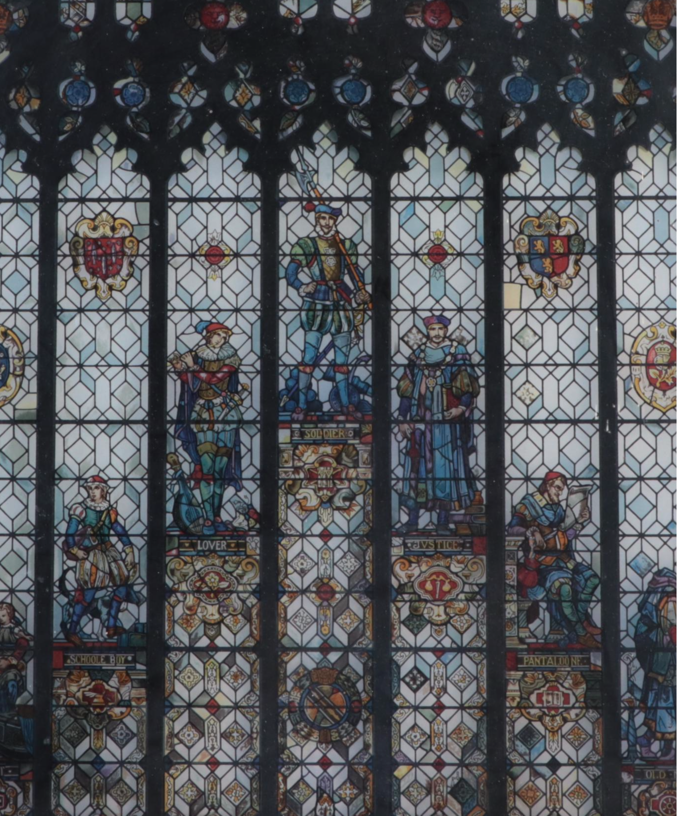 Stained Glass Tableau "The Seven Stages of Man" After Nicola d'Ascenzo