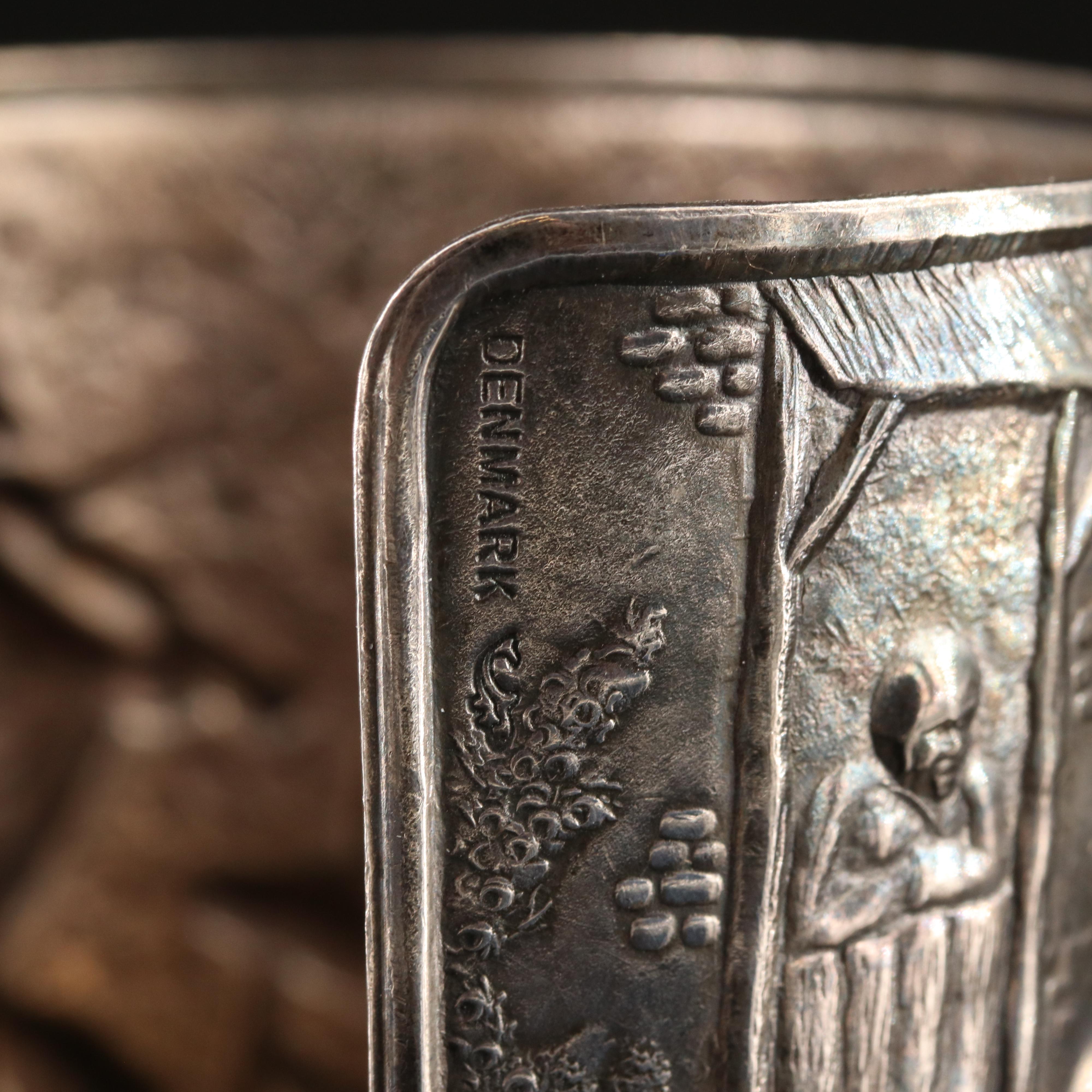 Hans Jensen & Co. Repoussé Story Teller Tavern Scene Cuff