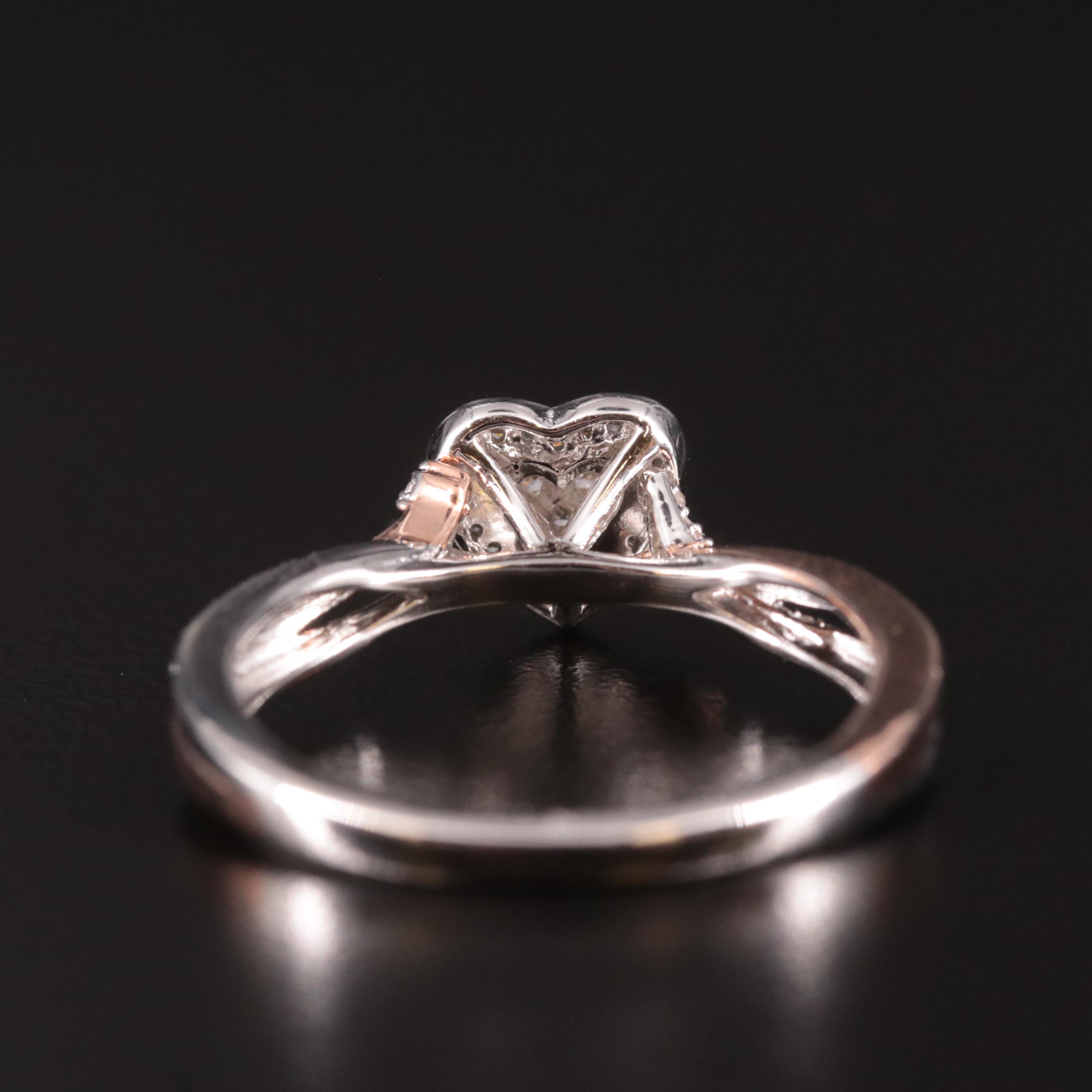 Sterling Diamond Heart Ring