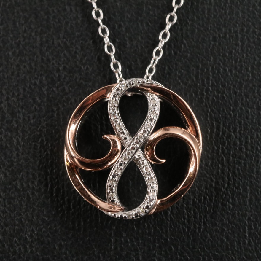 Sterling Diamond Pendant Necklace