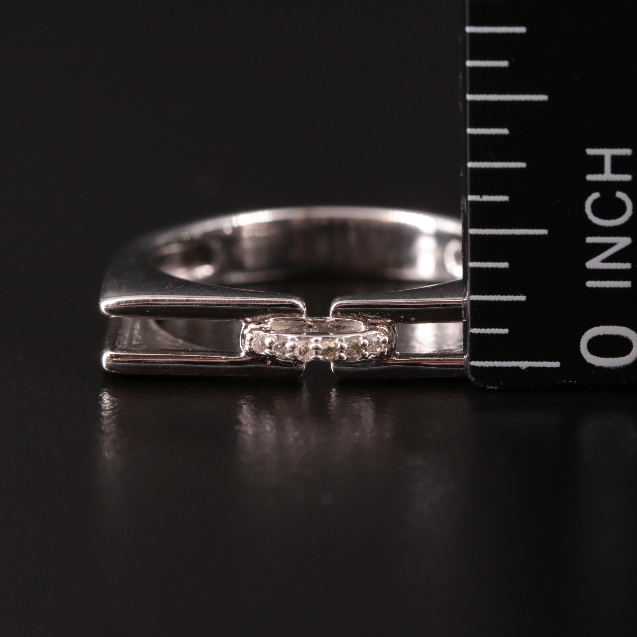 Sterling Diamond Split Shank Ring