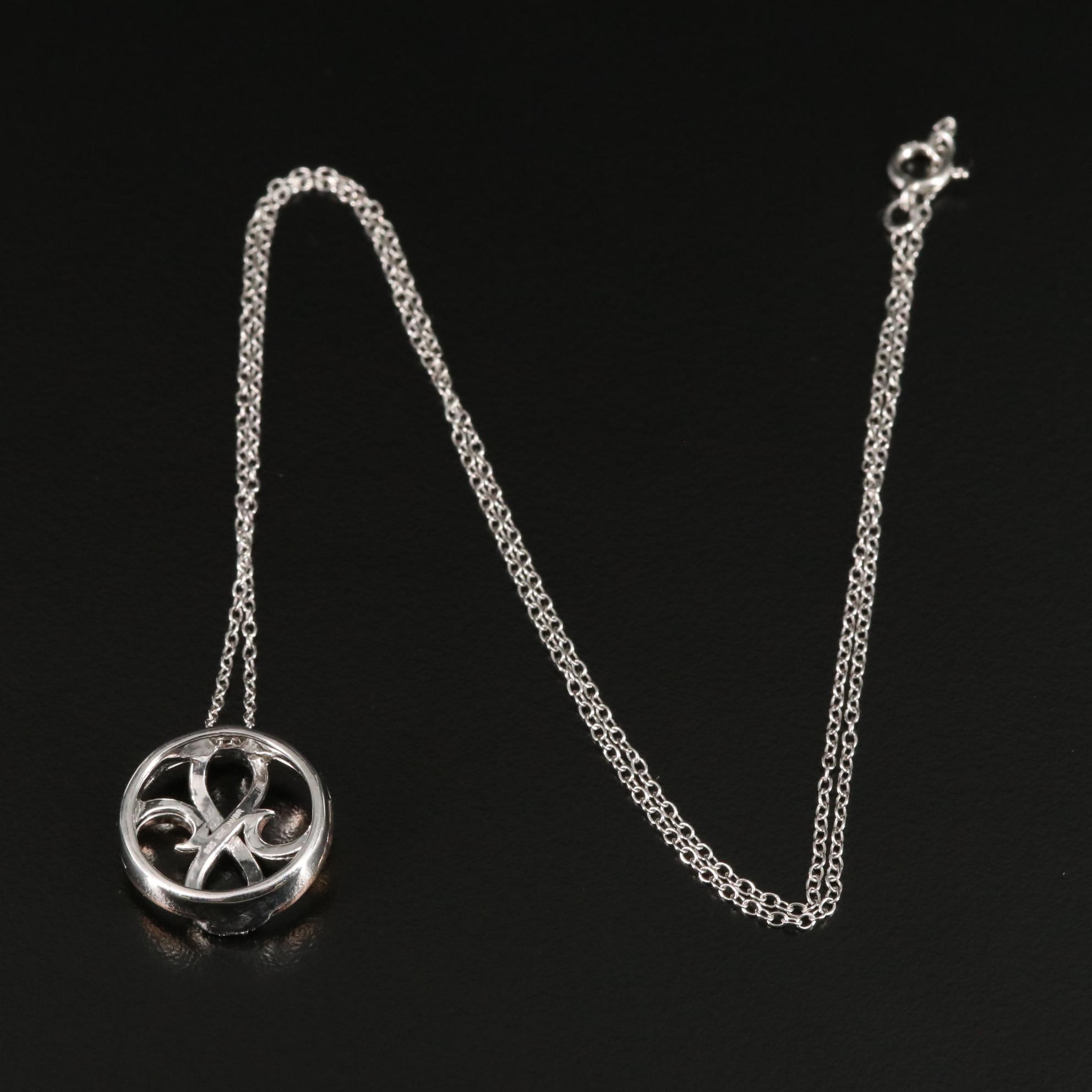 Sterling Diamond Pendant Necklace