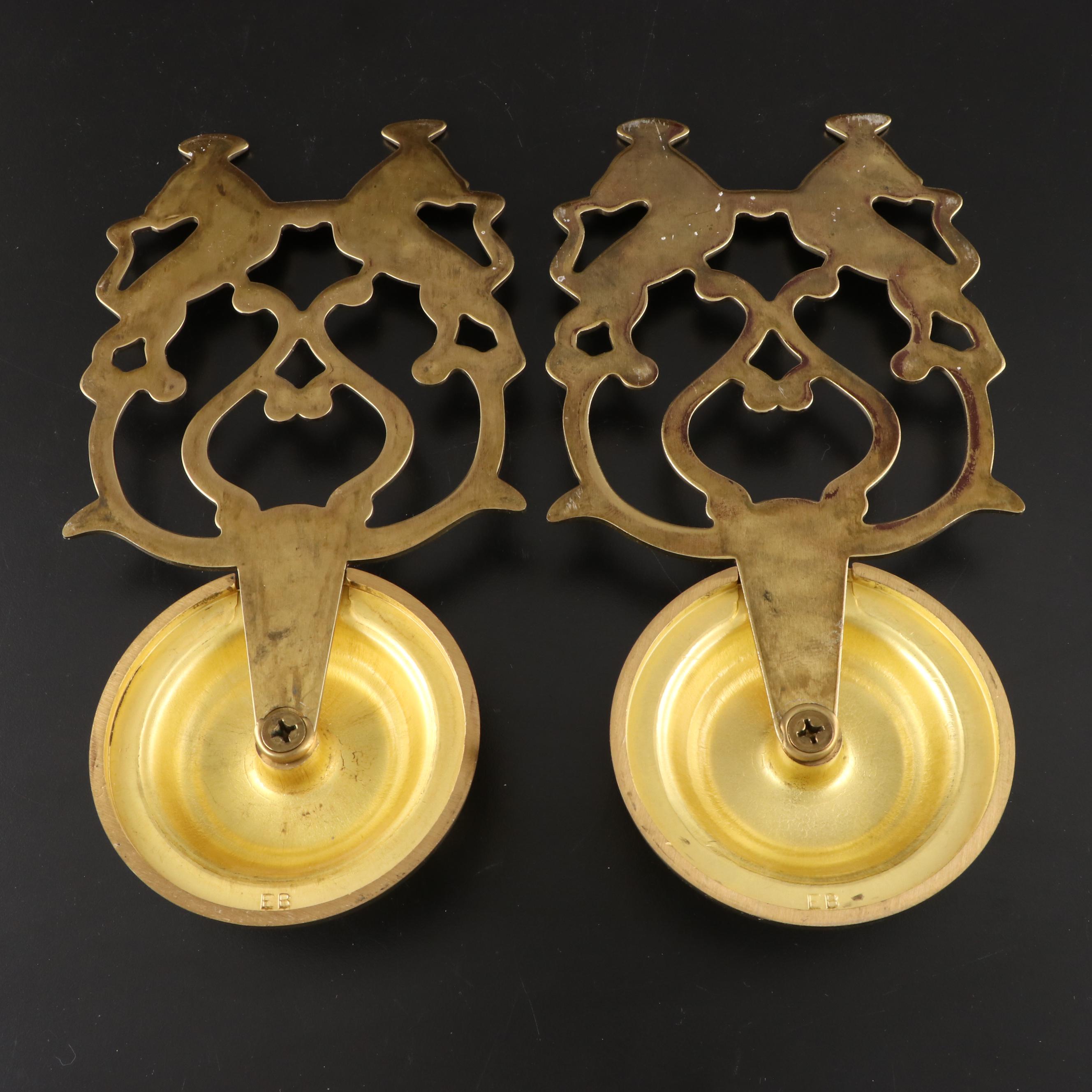Baldwin Brass Lions Wall Candle Sconces