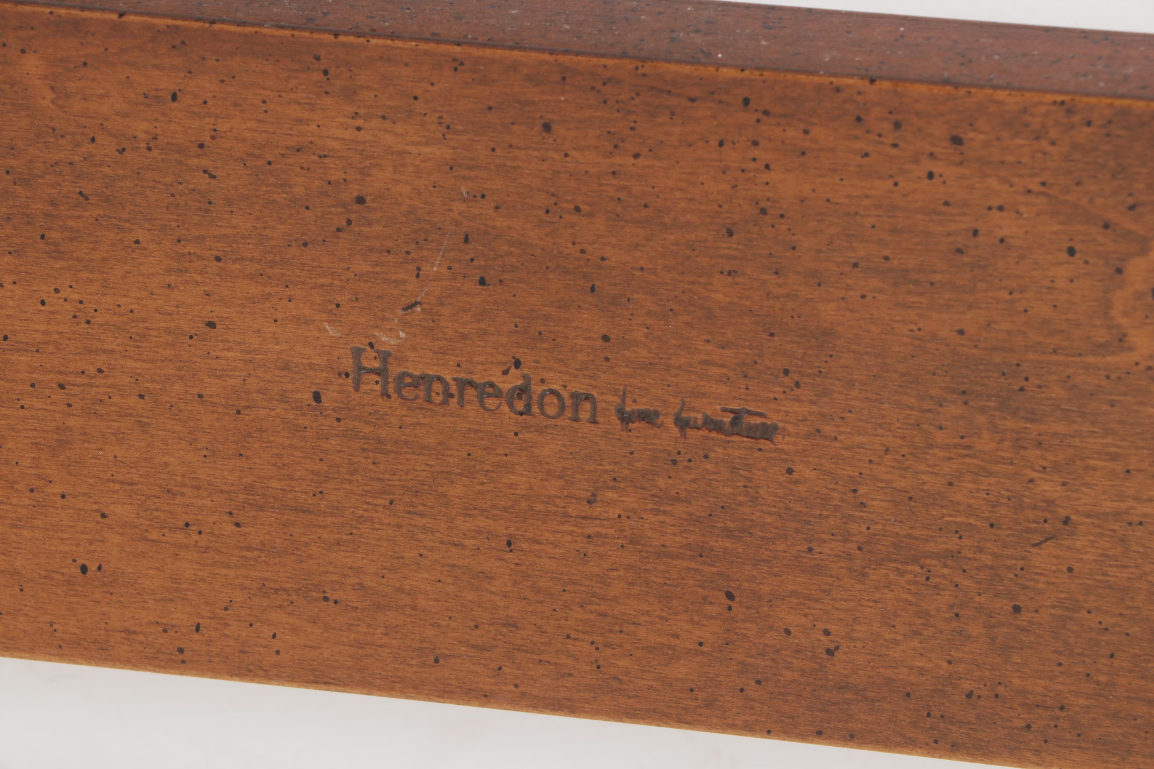 Henredon Walnut and Crossbanded King Size Headboard with Metal Frame