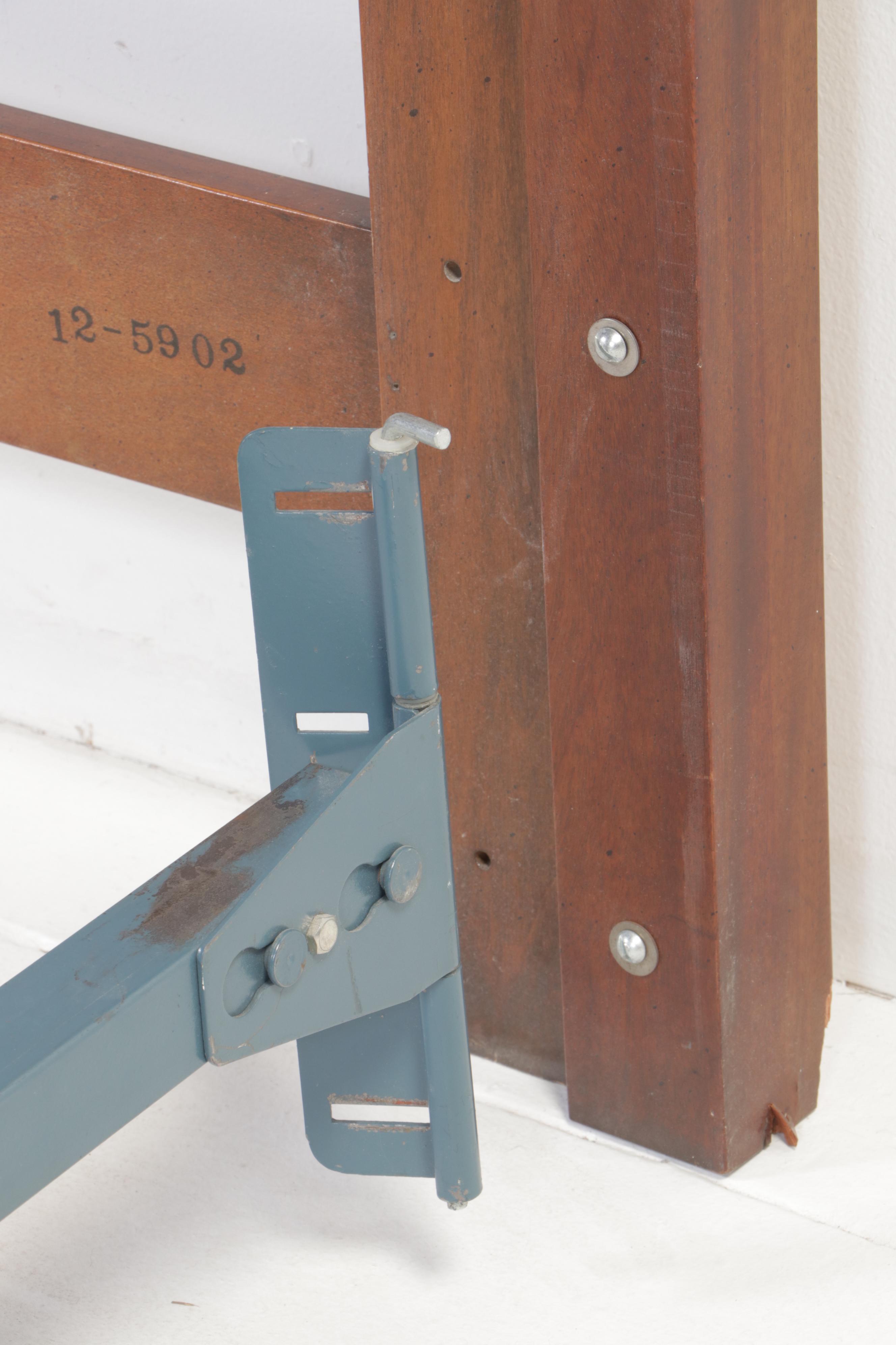 Henredon Walnut and Crossbanded King Size Headboard with Metal Frame