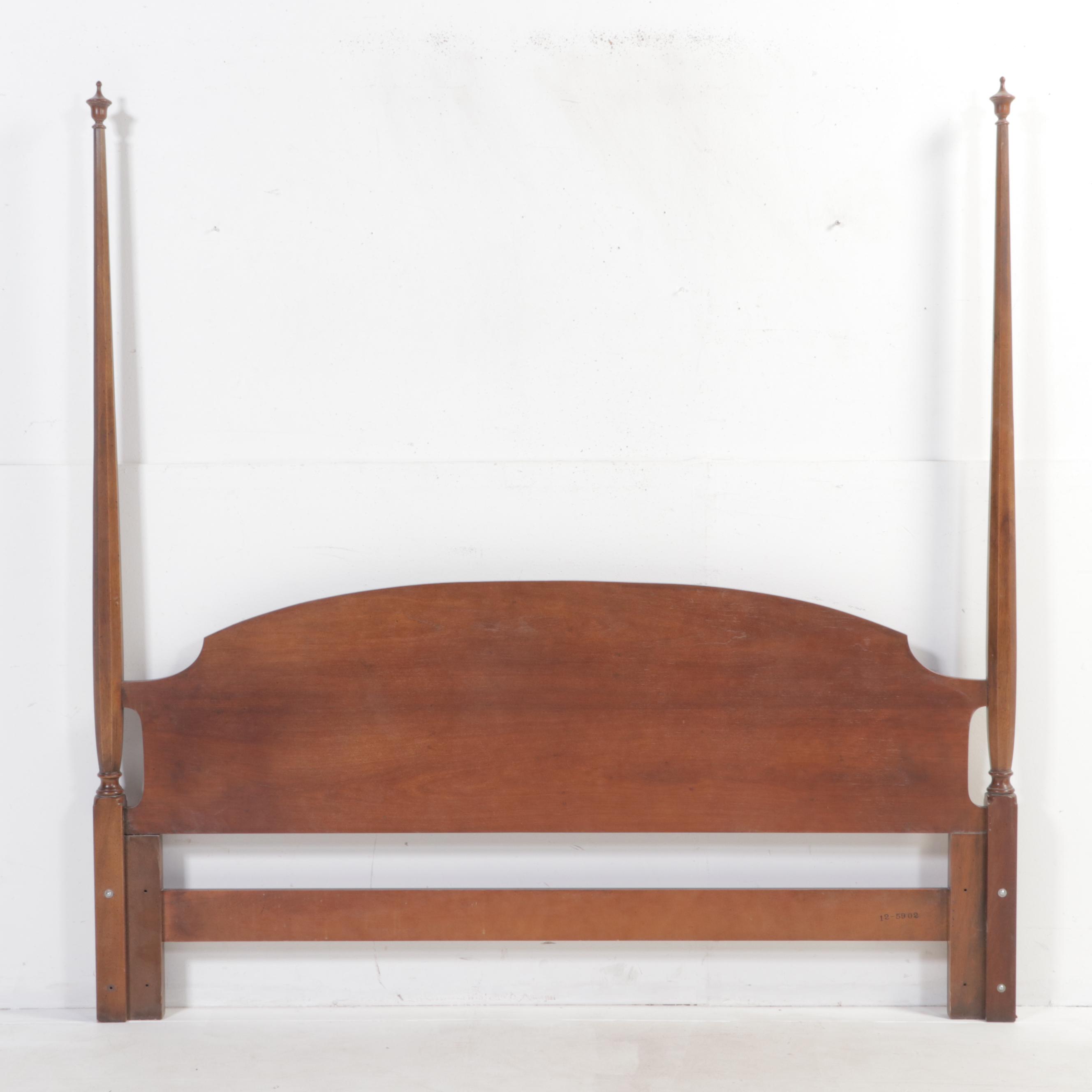 Henredon Walnut and Crossbanded King Size Headboard with Metal Frame