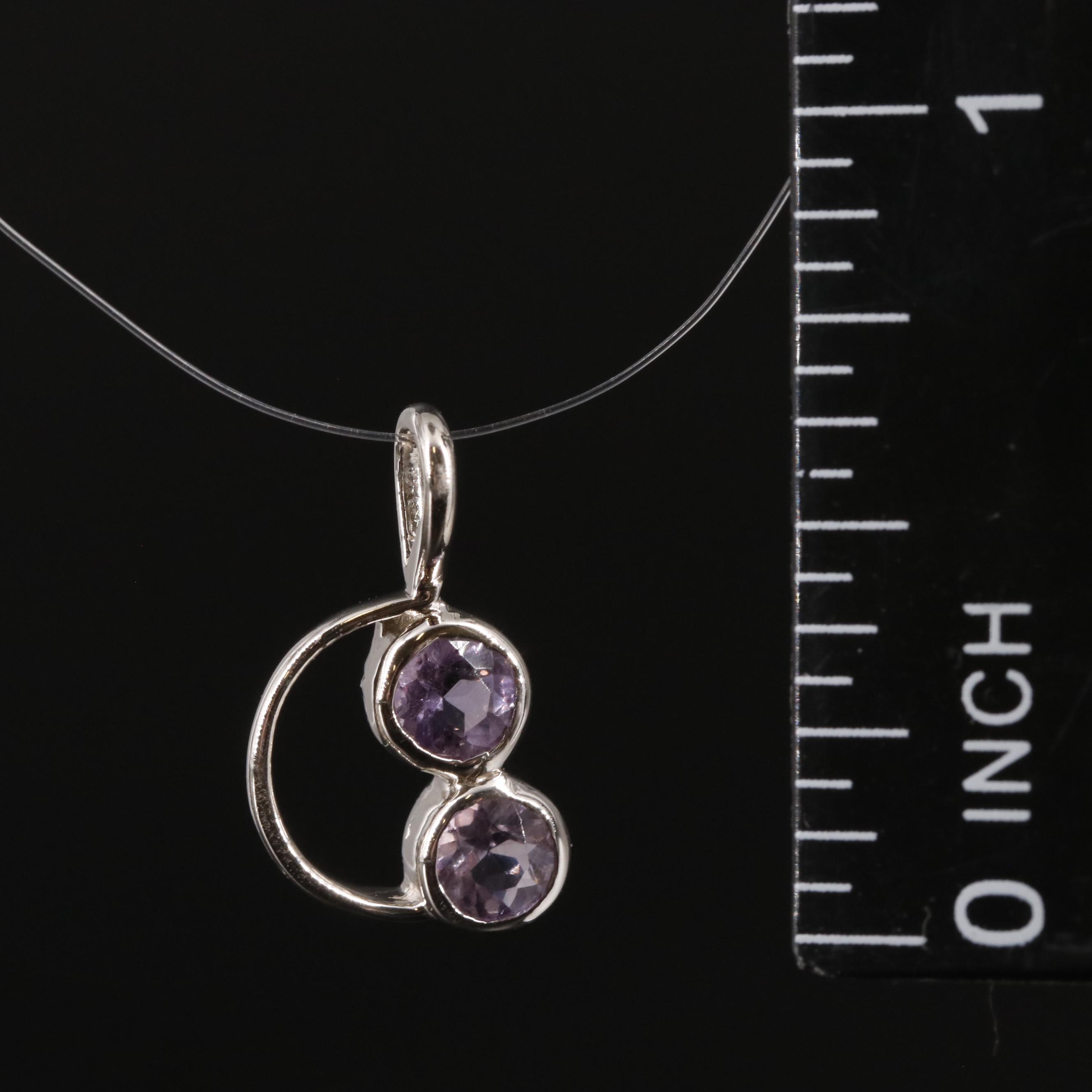 Sterling Amethyst Smile Pendant