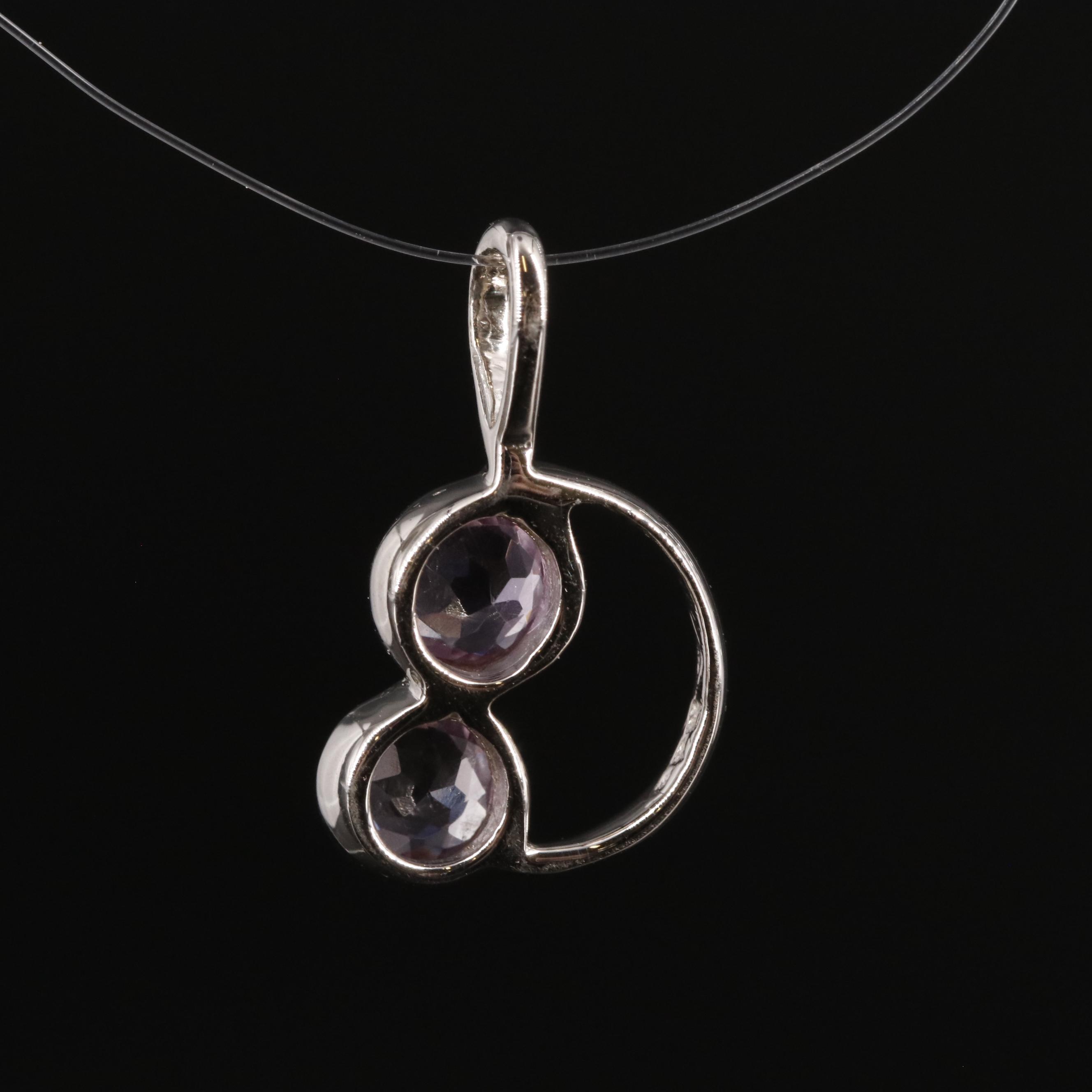 Sterling Amethyst Smile Pendant