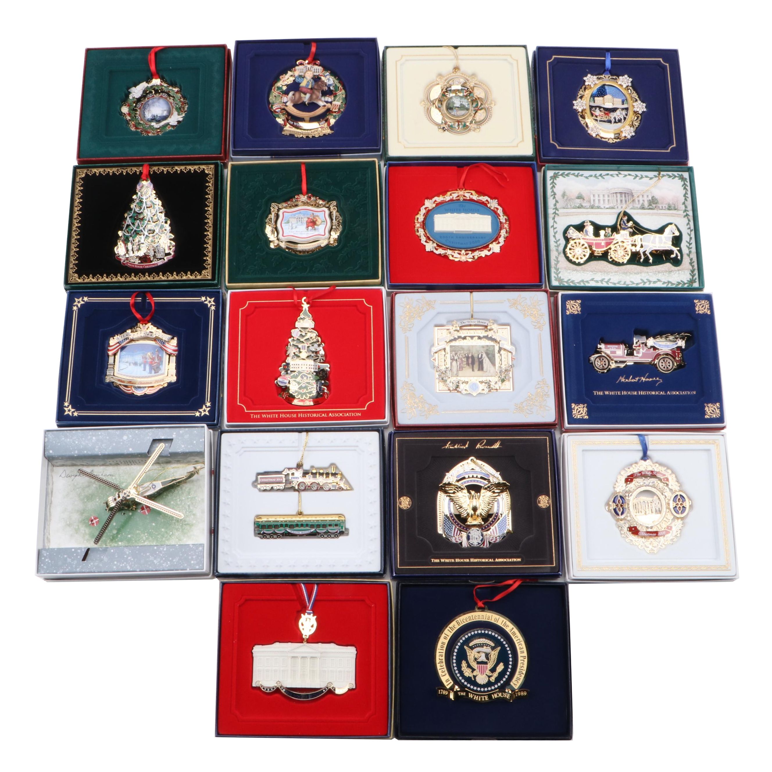 White House Historical Association Christmas and More Ornaments, 1989-2019