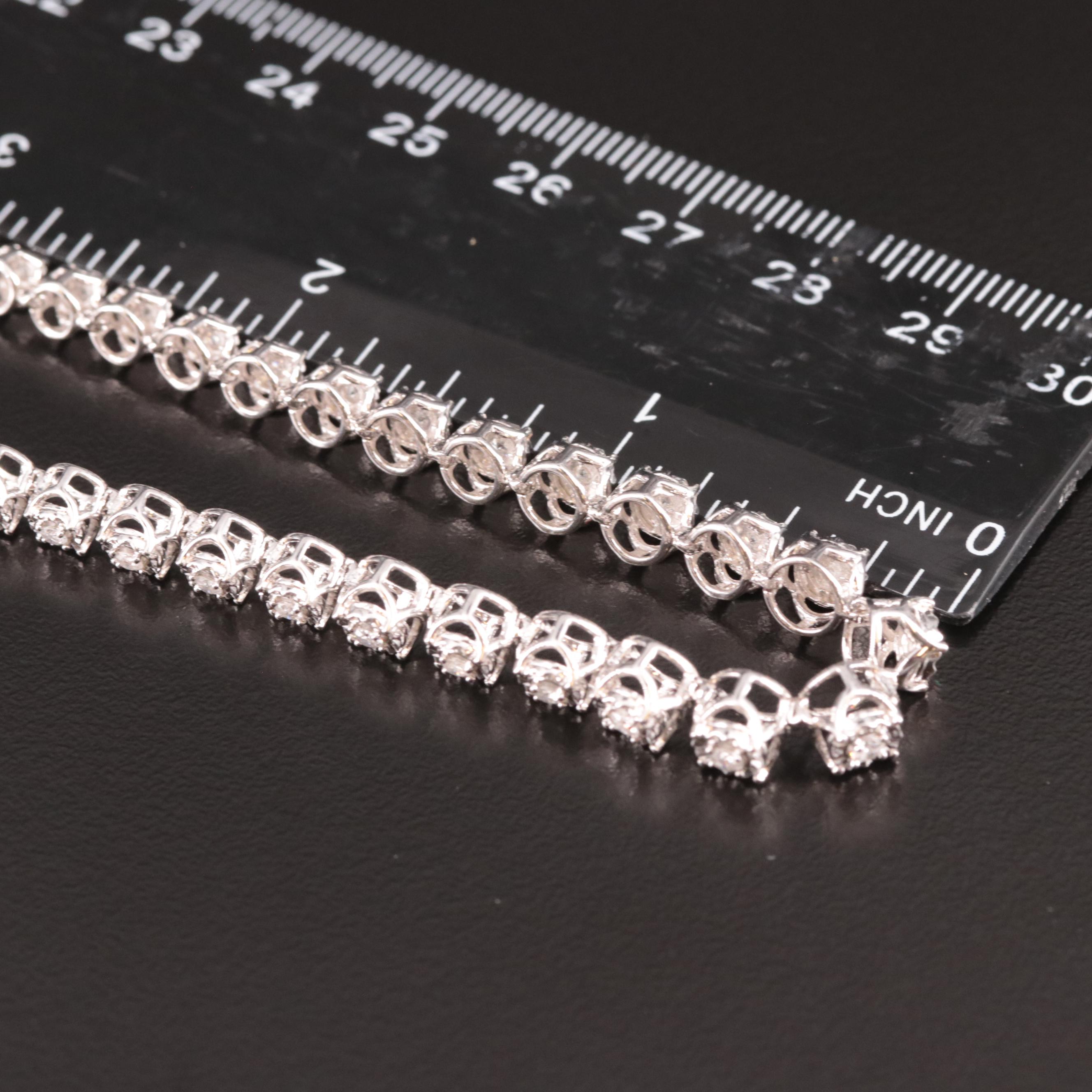 Sterling 1.02 CTW Diamond Illusion Set Line Bracelet