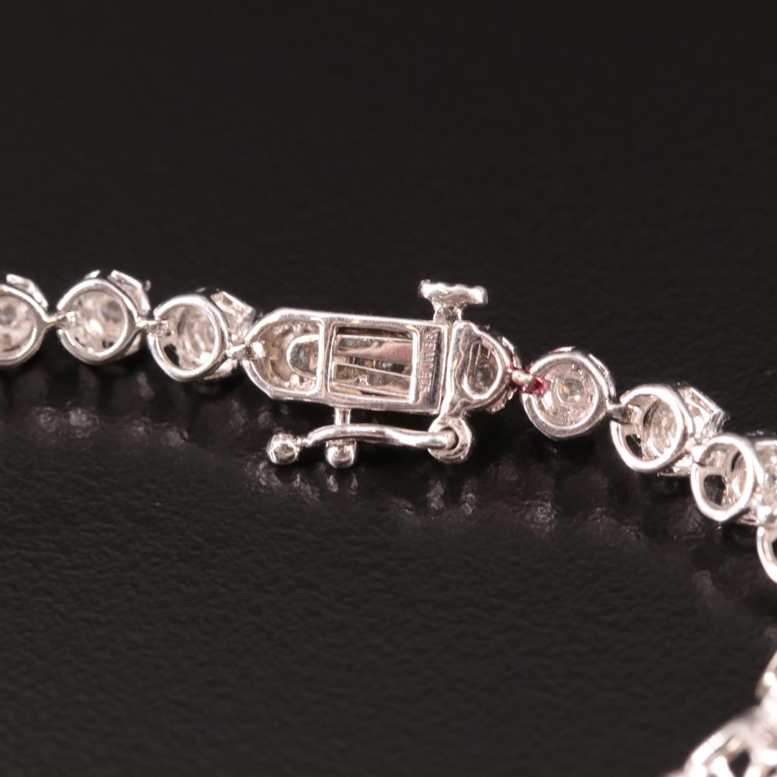Sterling 1.02 CTW Diamond Illusion Set Line Bracelet