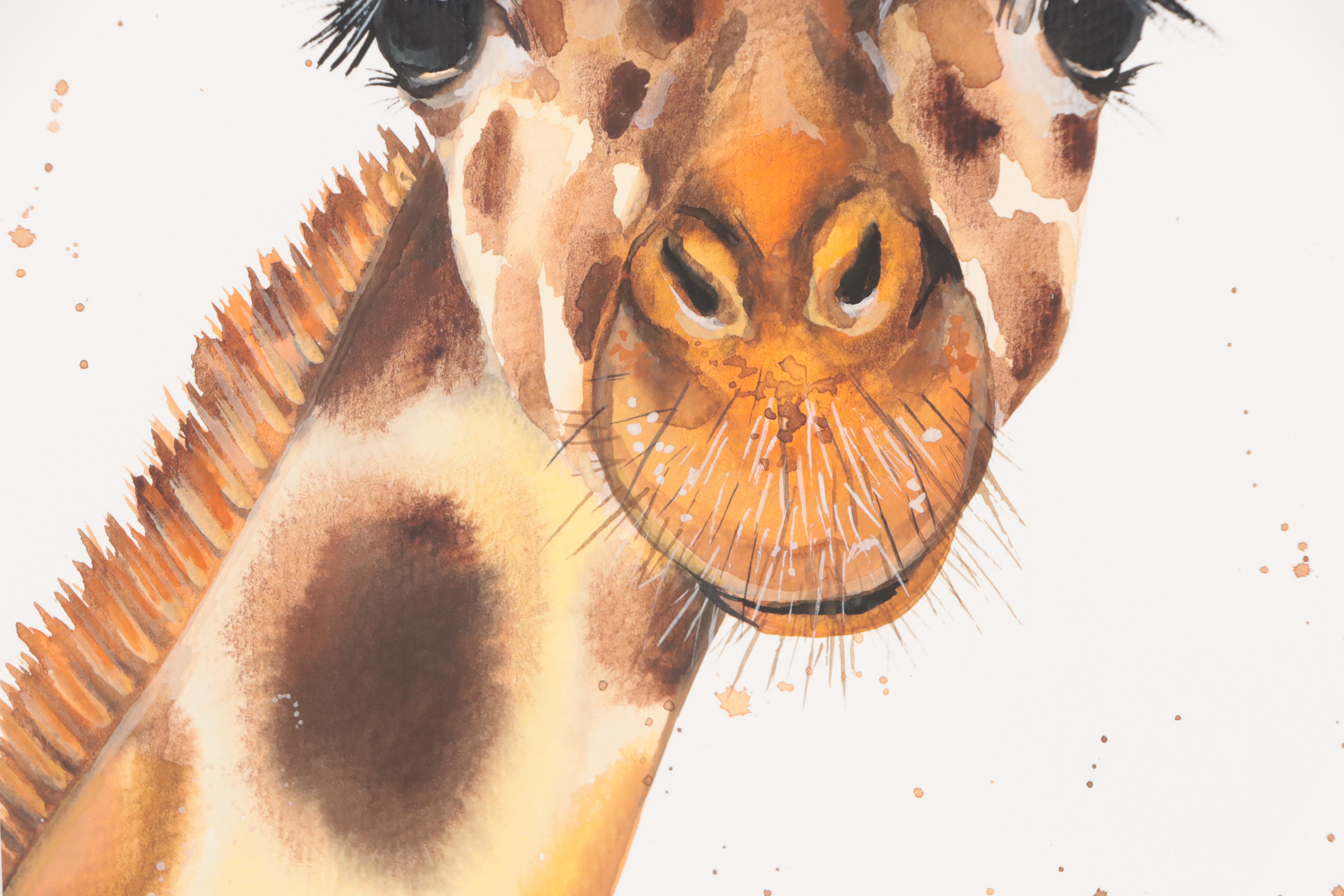 Anne Gorywine Watercolor Painting of Giraffe, 2022
