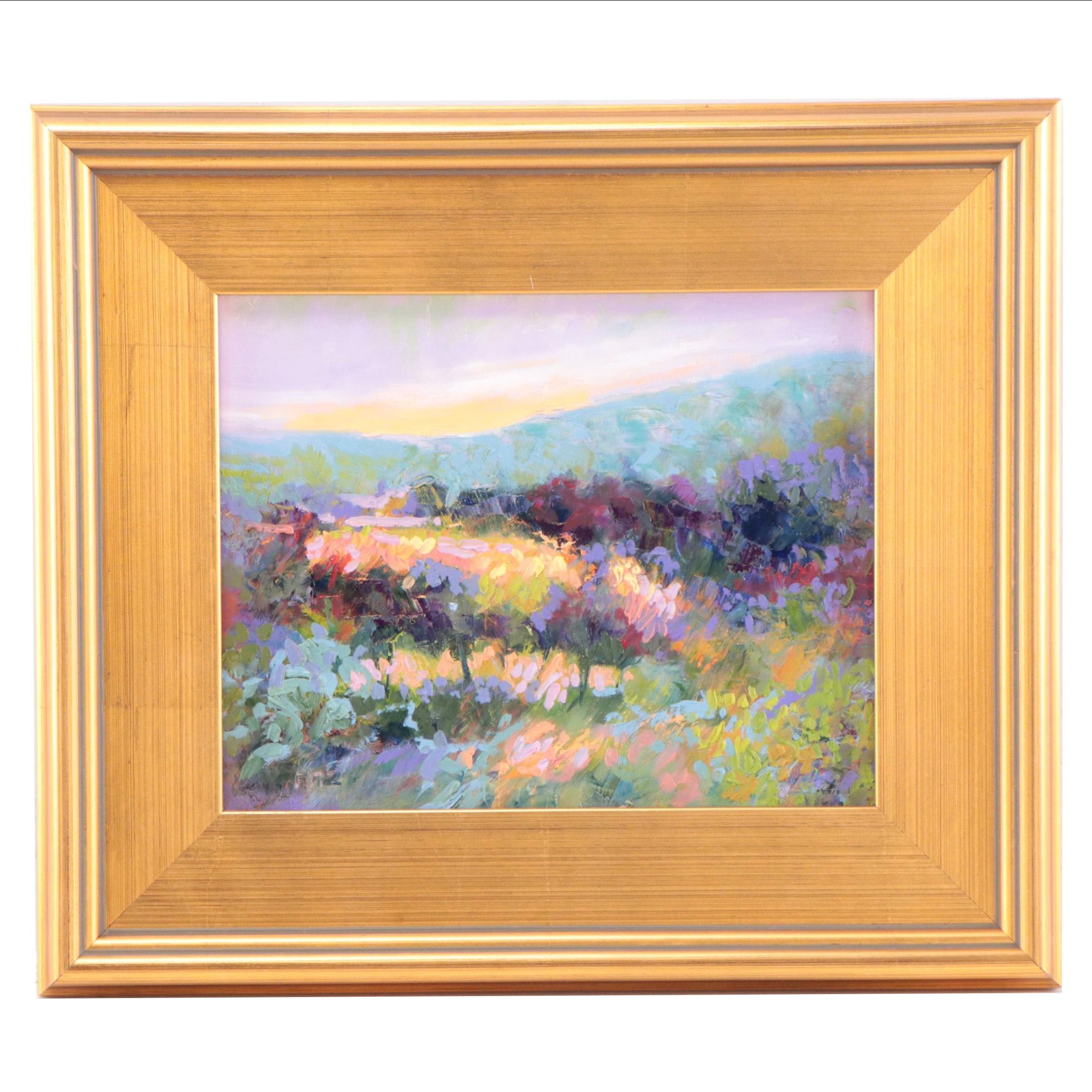 Charlotte Fitzgerald Impressionist Style Landscape Oil Painting, 21st Century