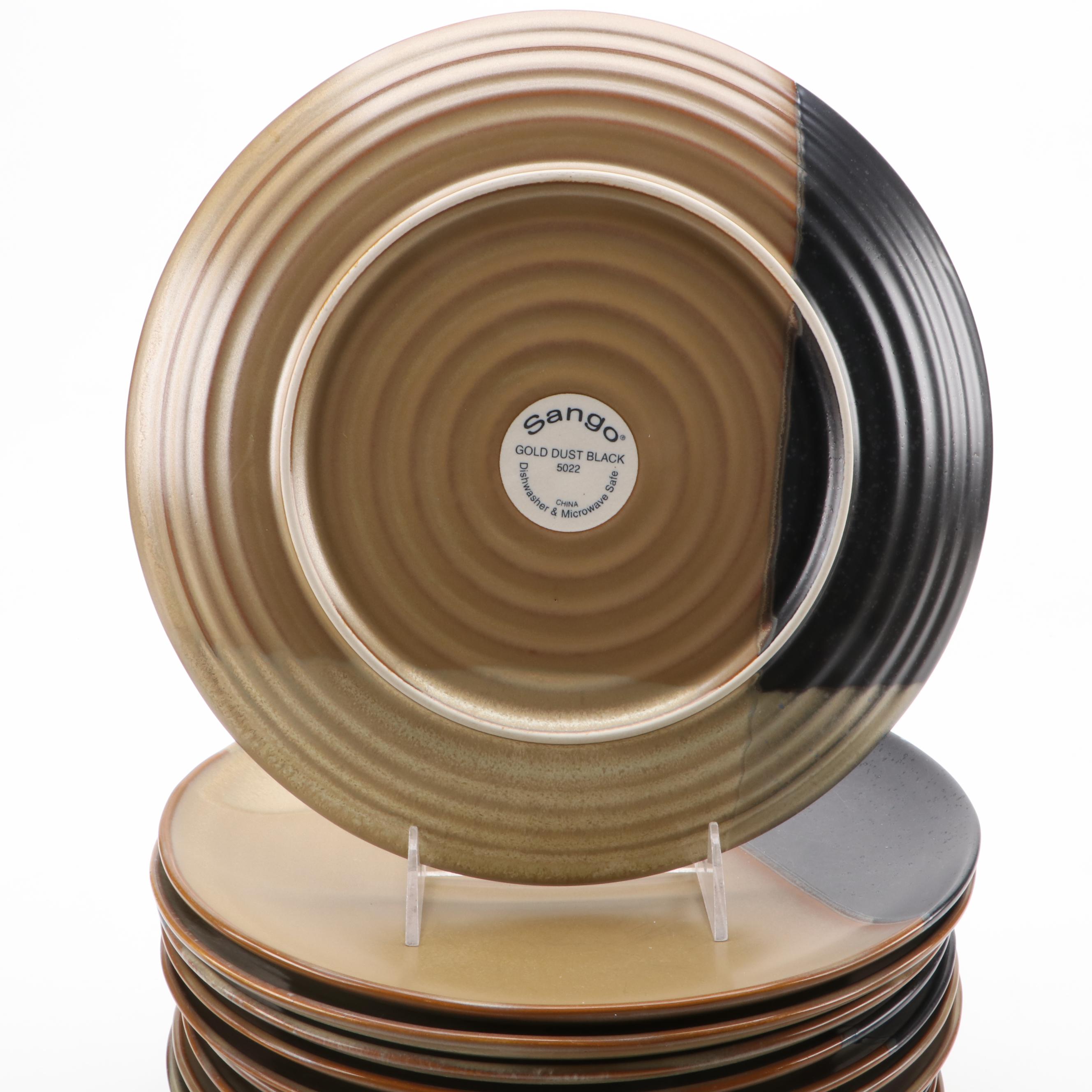 Sango "Gold Dust Black" Earthenware Dinnerware, 2004-2009