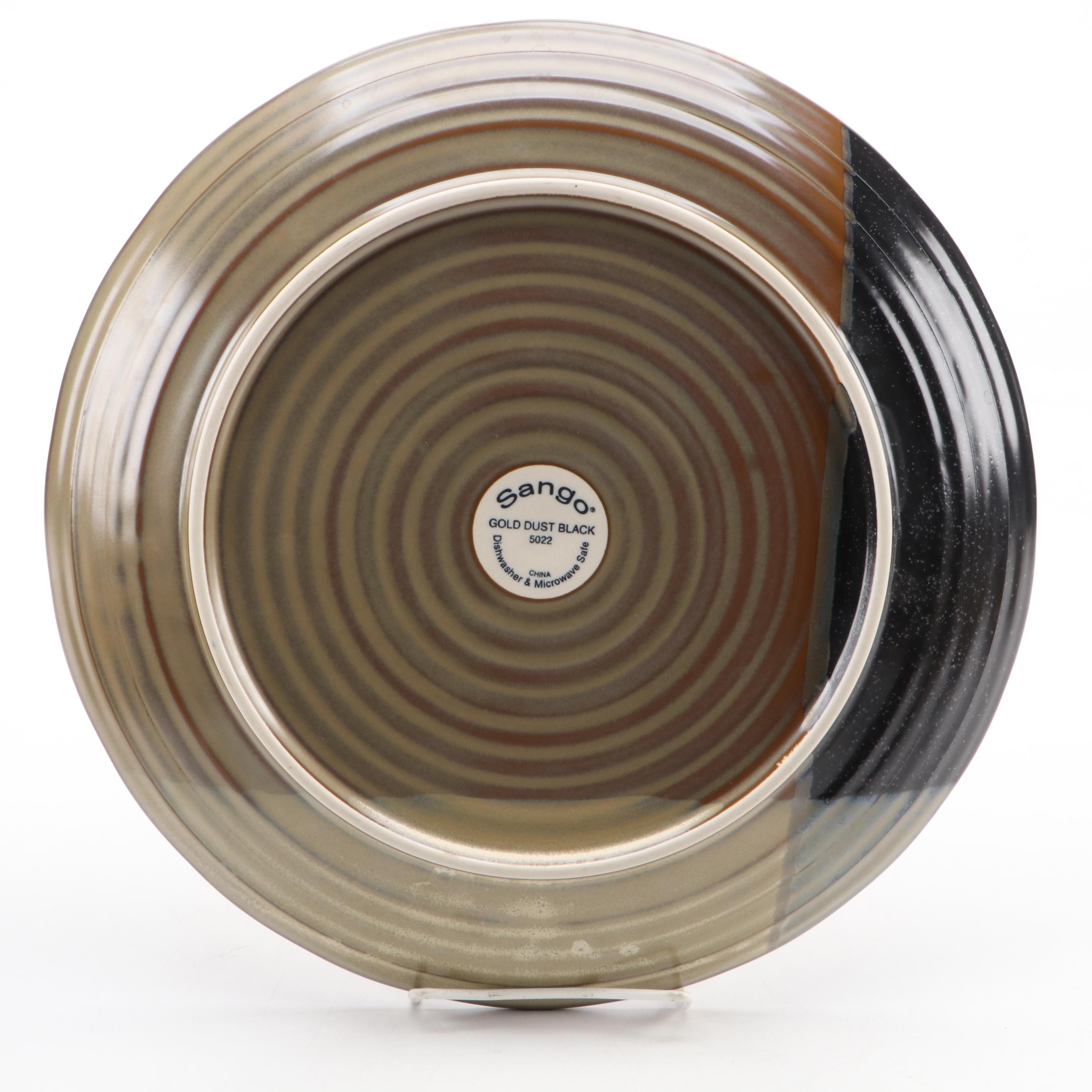 Sango "Gold Dust Black" Earthenware Dinnerware, 2004-2009