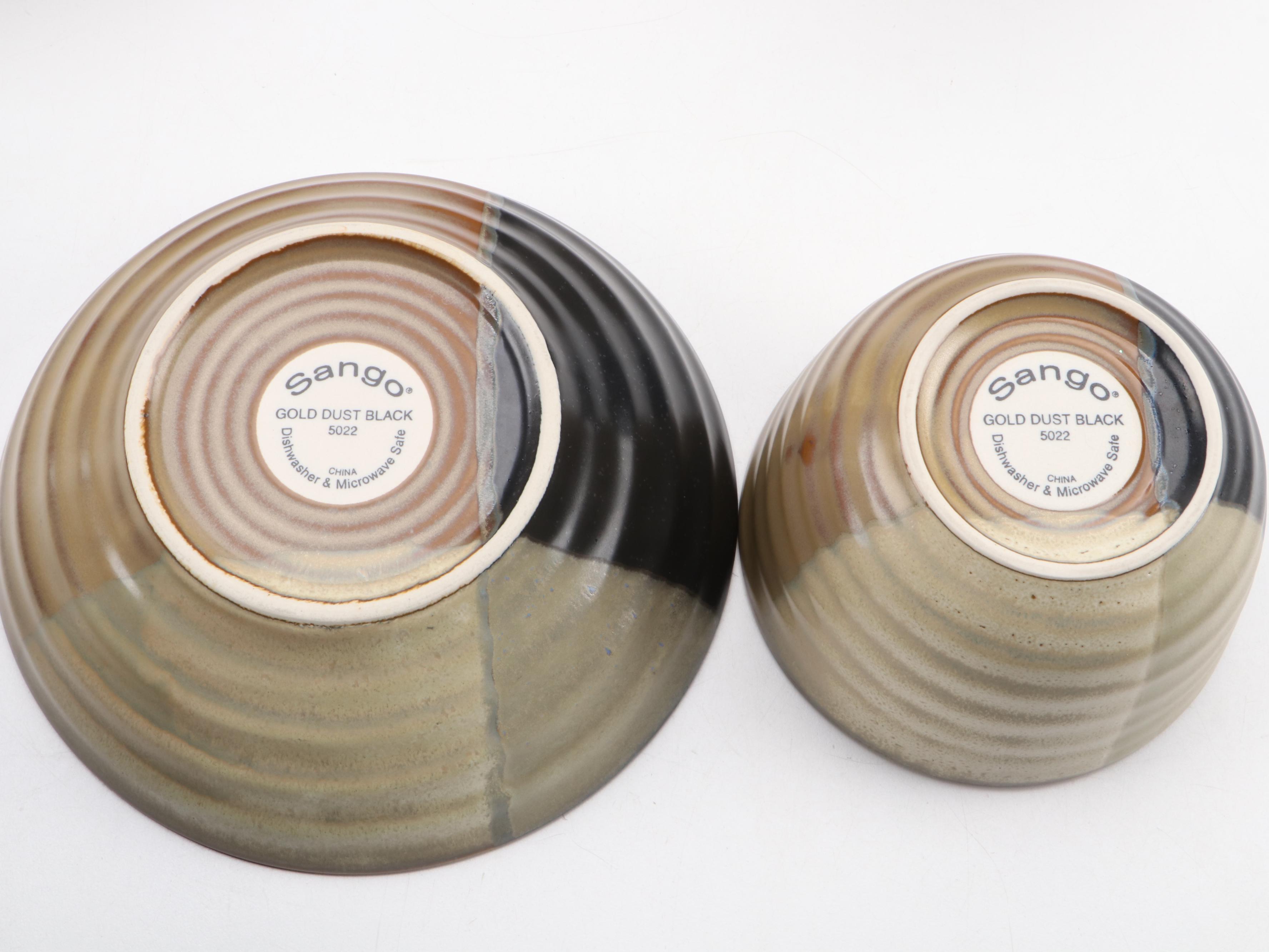 Sango "Gold Dust Black" Earthenware Dinnerware, 2004-2009