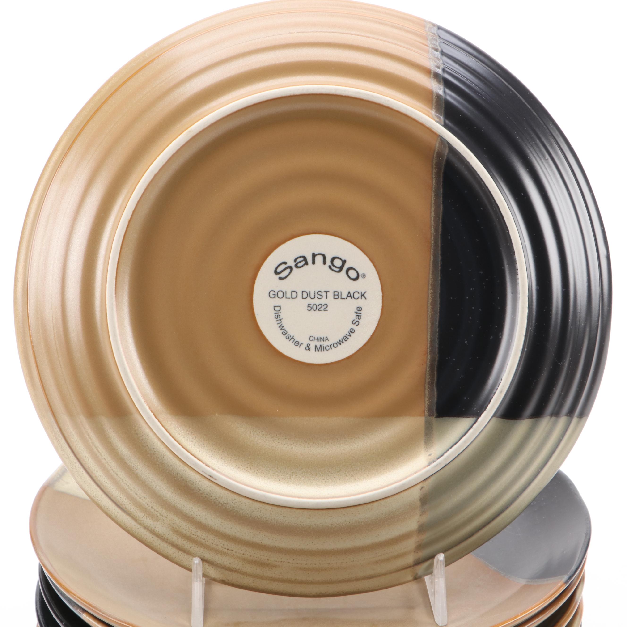 Sango "Gold Dust Black" Earthenware Dinnerware, 2004-2009