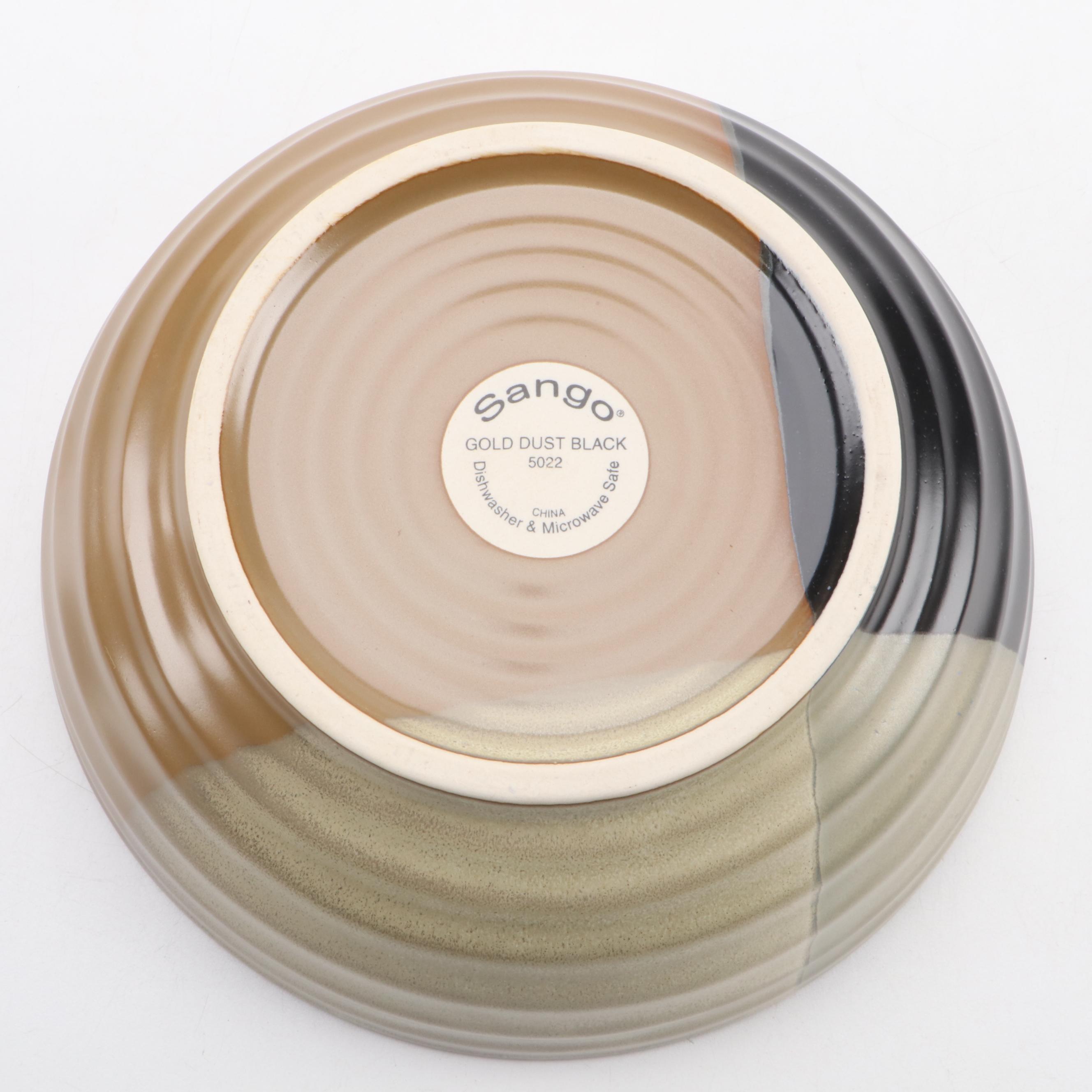 Sango "Gold Dust Black" Earthenware Dinnerware, 2004-2009
