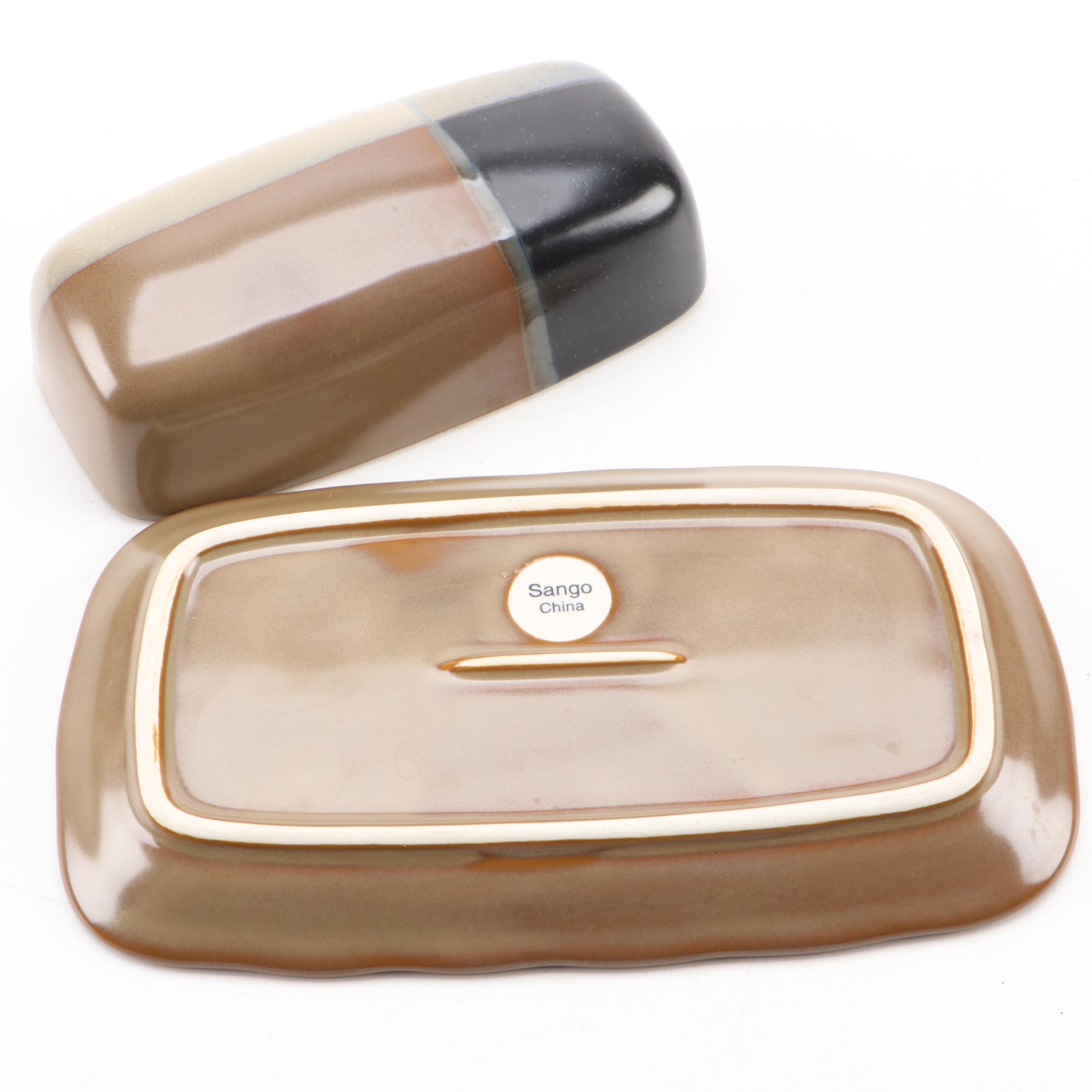 Sango "Gold Dust Black" Earthenware Dinnerware, 2004-2009