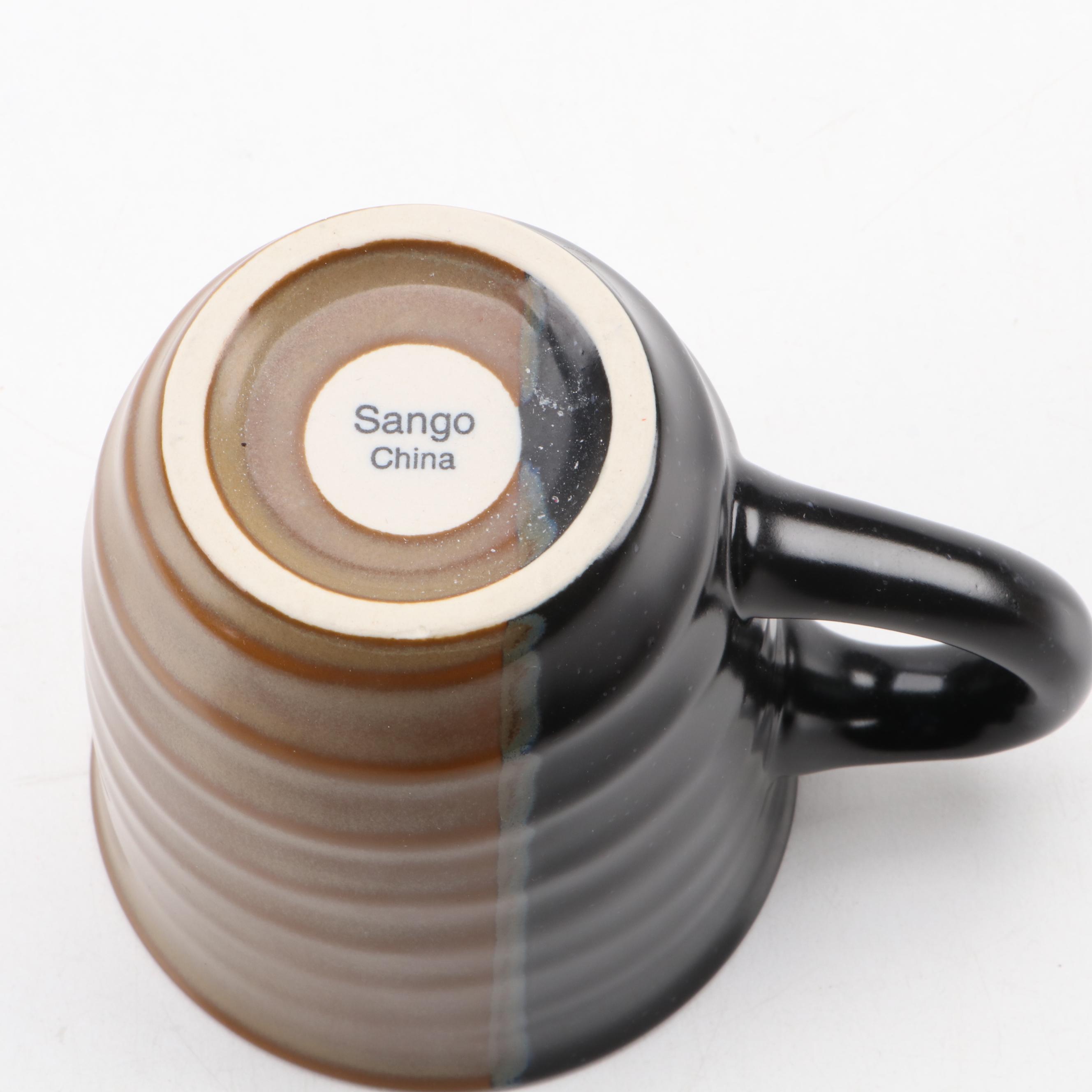 Sango "Gold Dust Black" Earthenware Dinnerware, 2004-2009