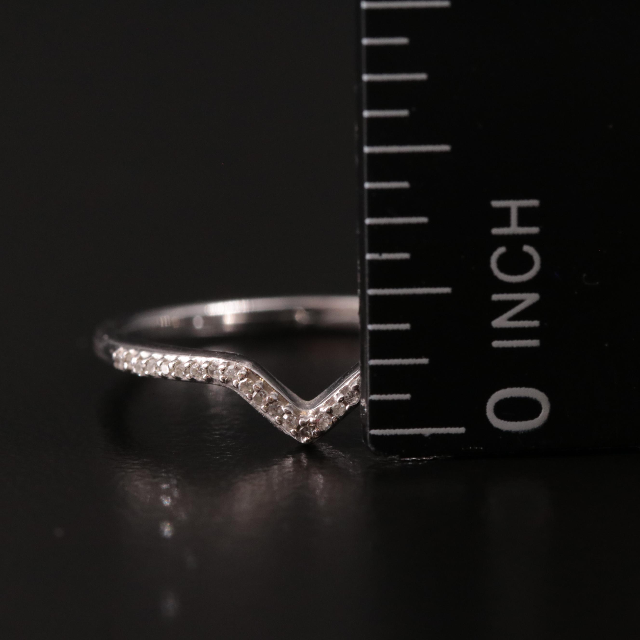 Sterling Diamond Chevron Contour Band