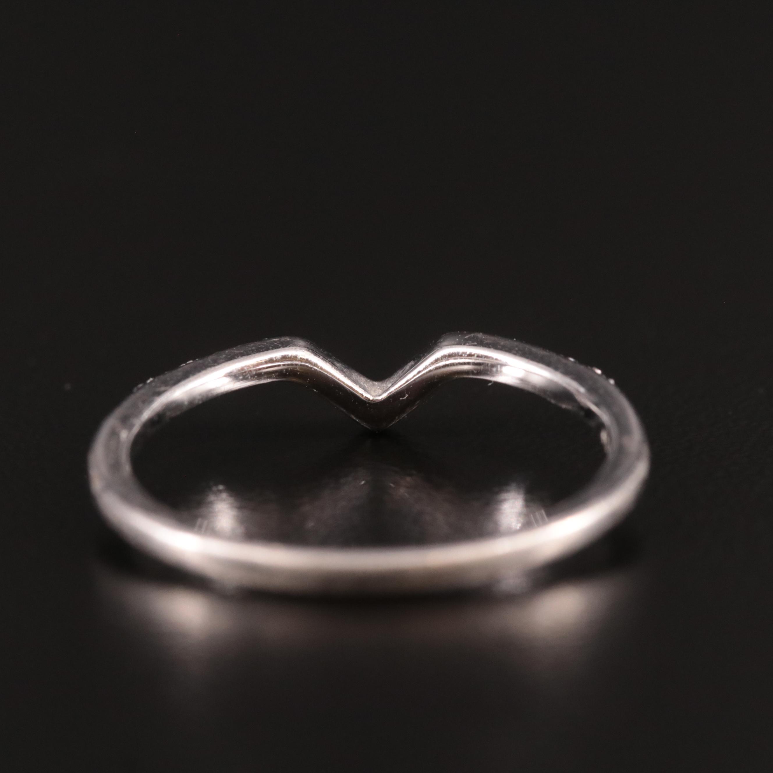 Sterling Diamond Chevron Contour Band