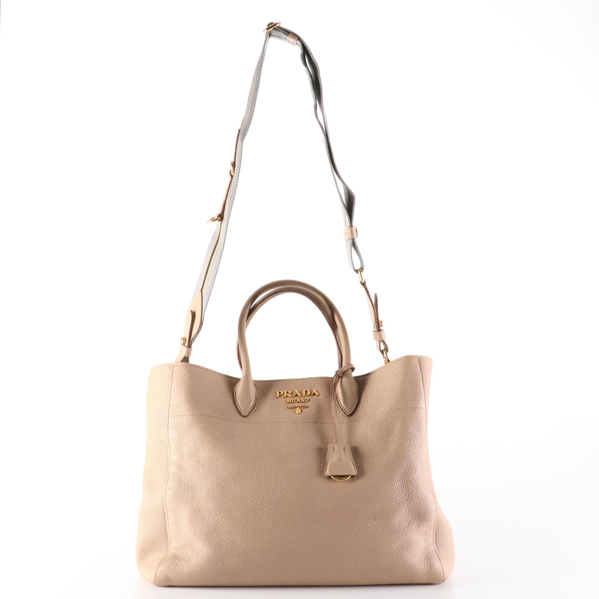 Prada Open Tote in Vitello Daino Leather