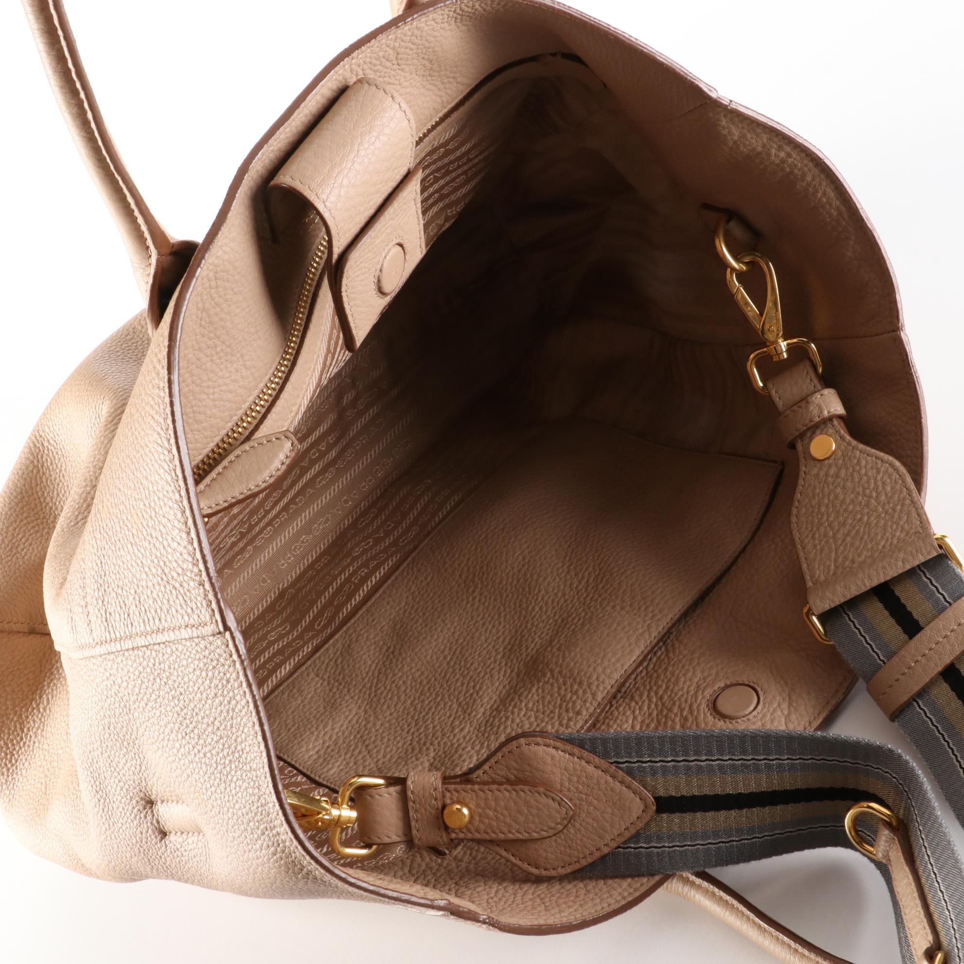 Prada Open Tote in Vitello Daino Leather