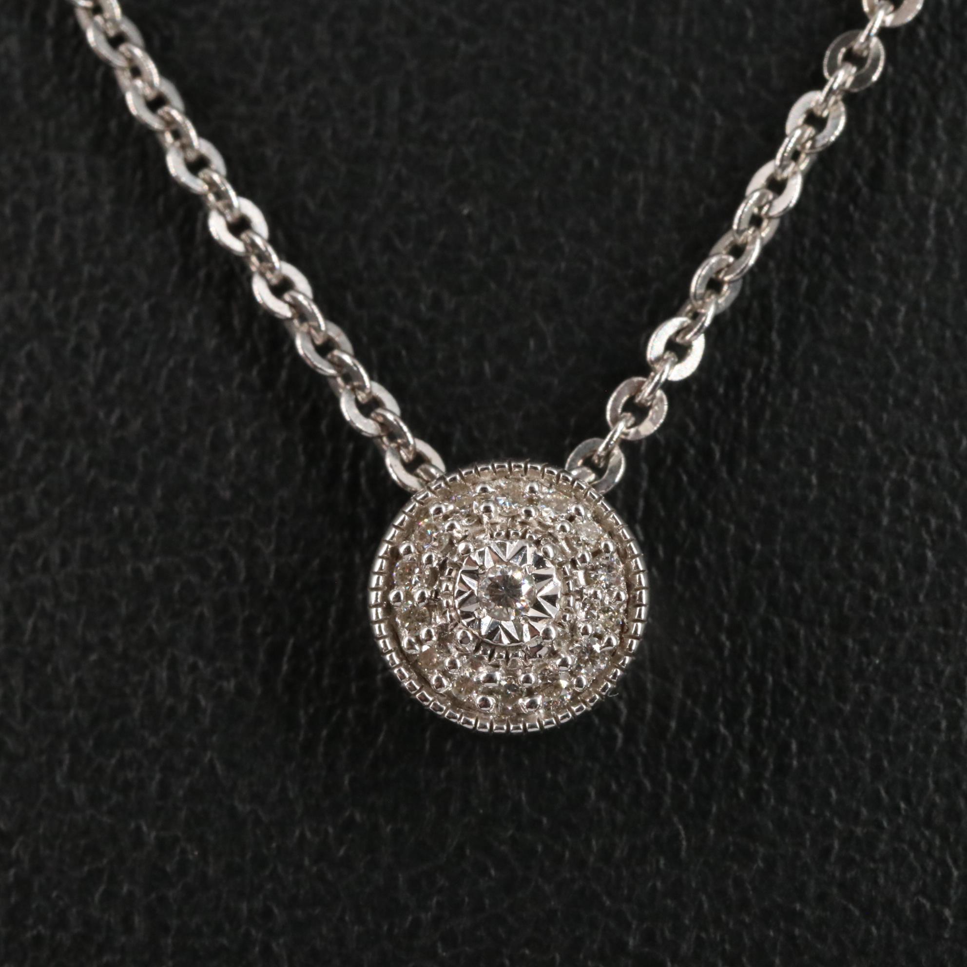 Sterling Diamond Pendant Necklace