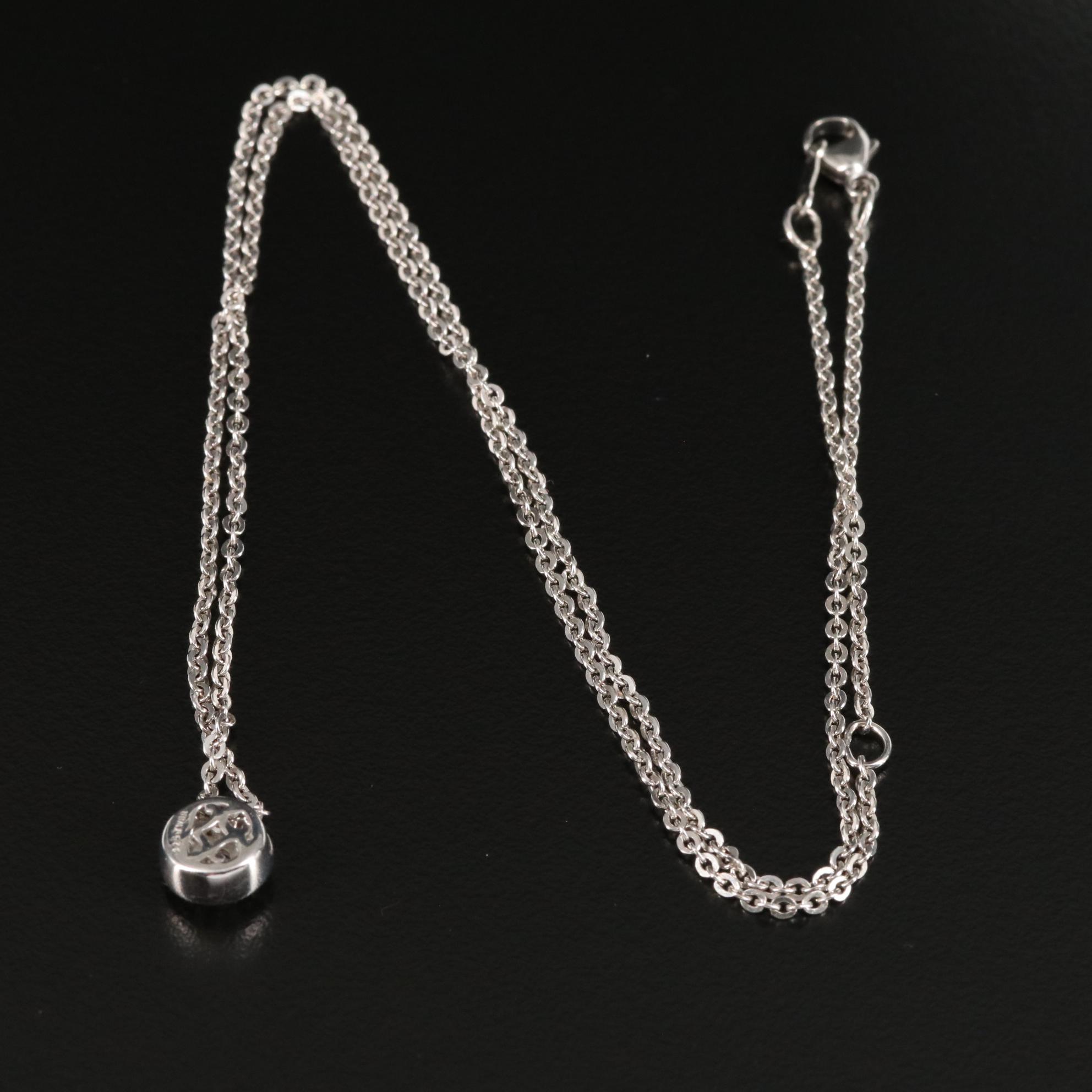 Sterling Diamond Pendant Necklace