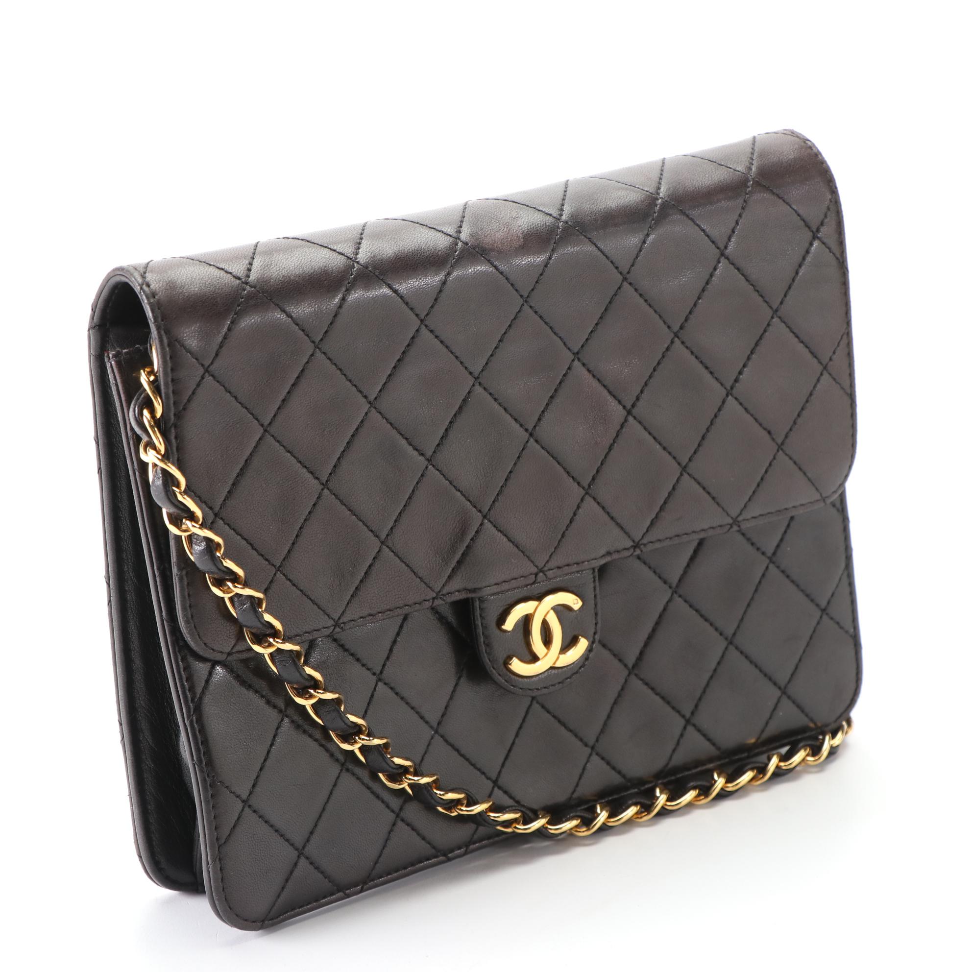 Chanel Flap Chain Strap Bag in Matelassé Lambskin Leather
