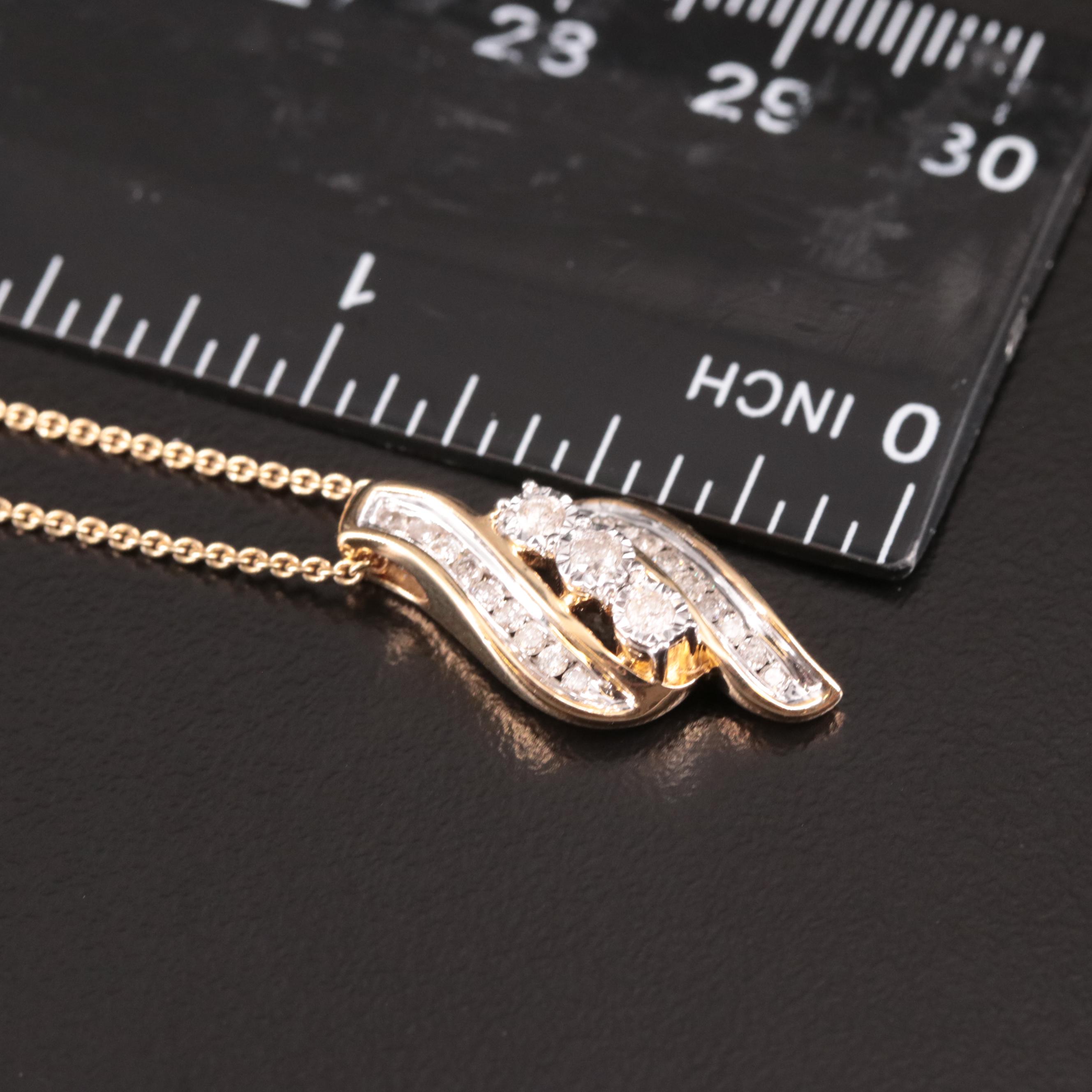 Sterling Diamond Pendant Necklace