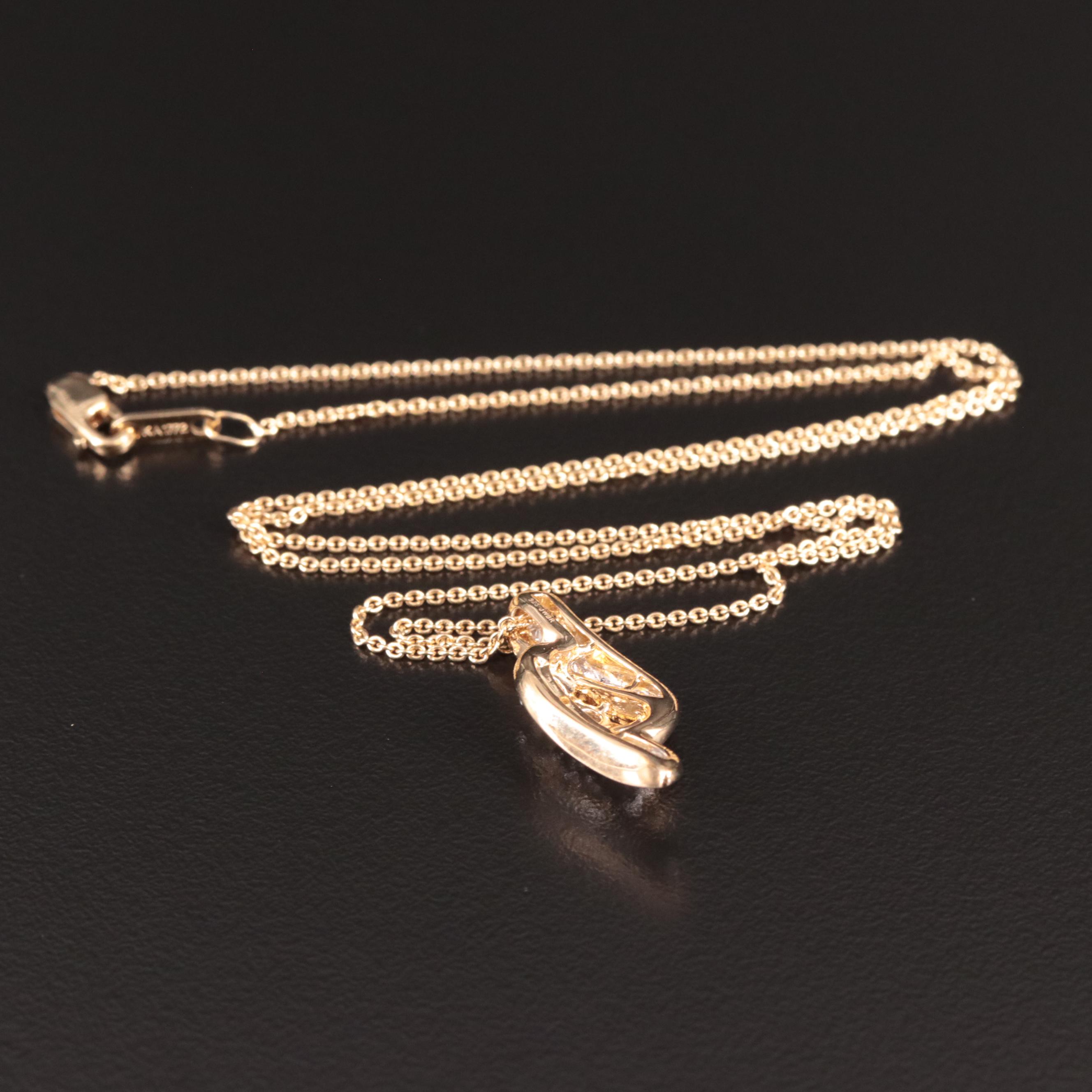 Sterling Diamond Pendant Necklace