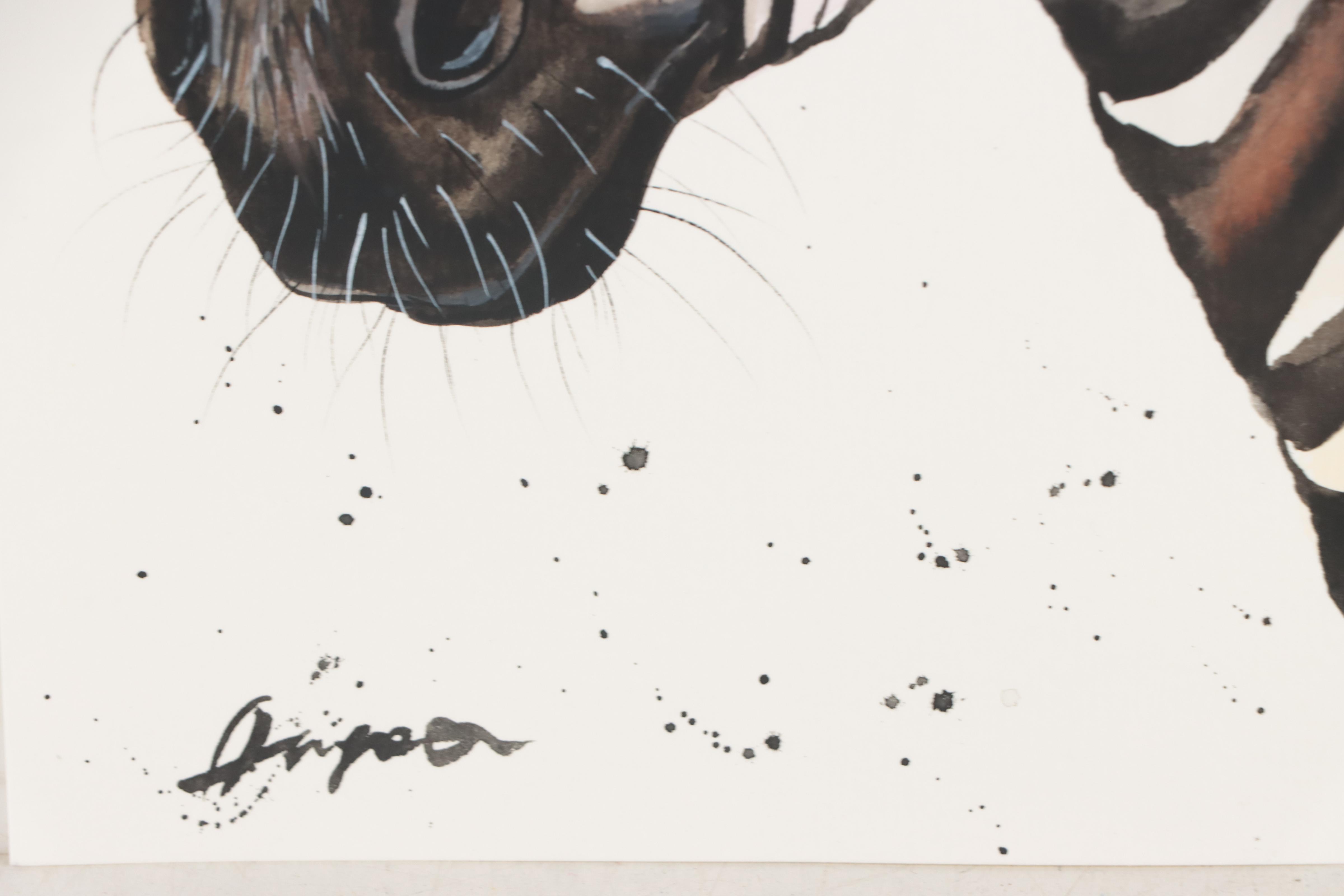 Anne Gorywine Watercolor Painting of Zebra, 21st Century