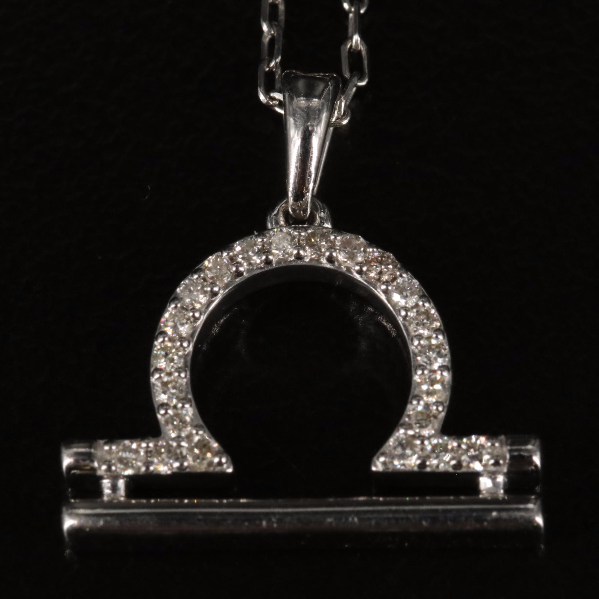 Sterling Diamond Omega Bar Pendant Necklace
