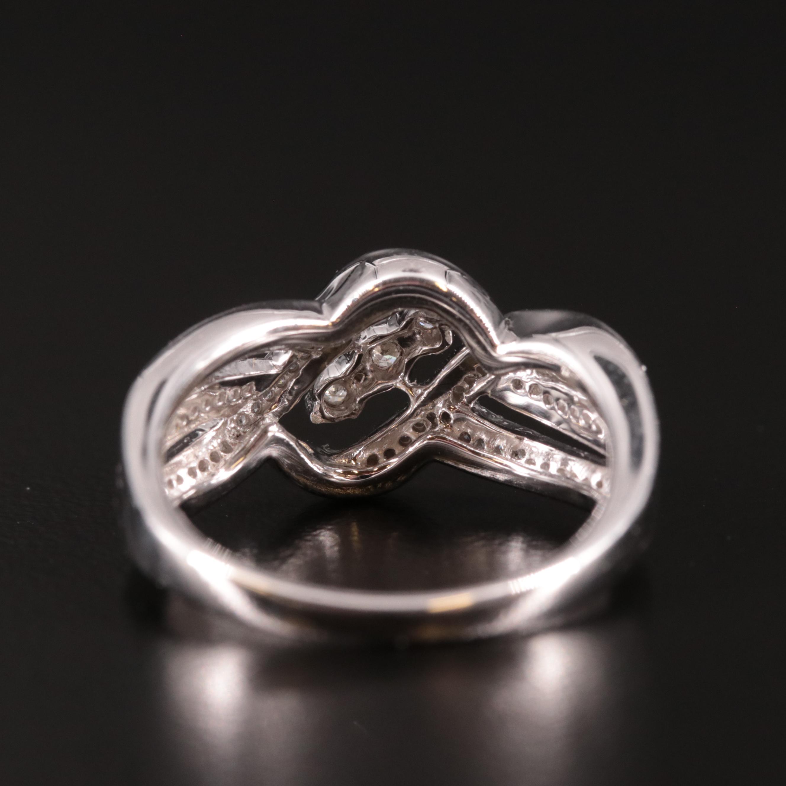 Sterling Diamond Crossover Ring