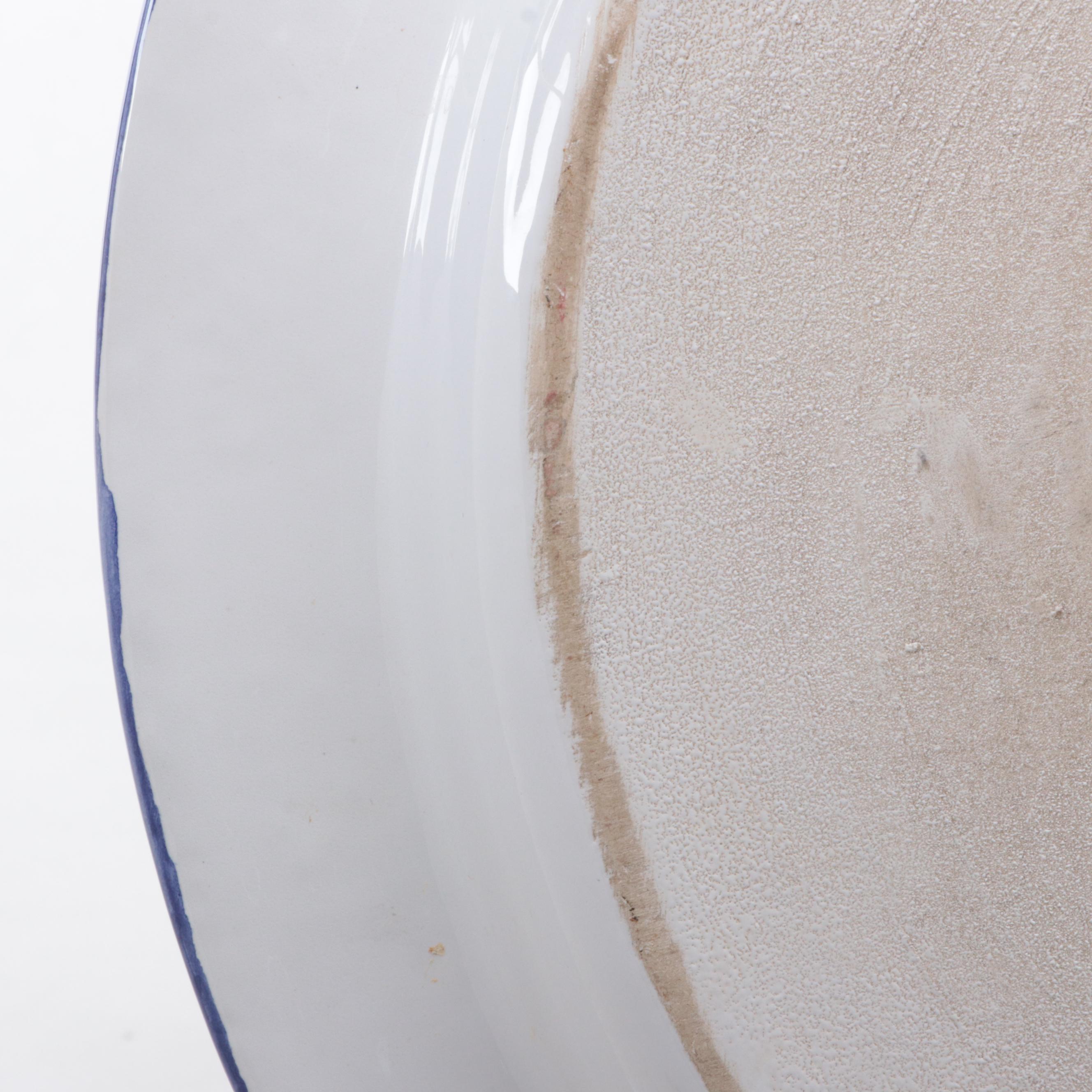 Baudiuelli Italian Earthenware Decorative Charger with Stand