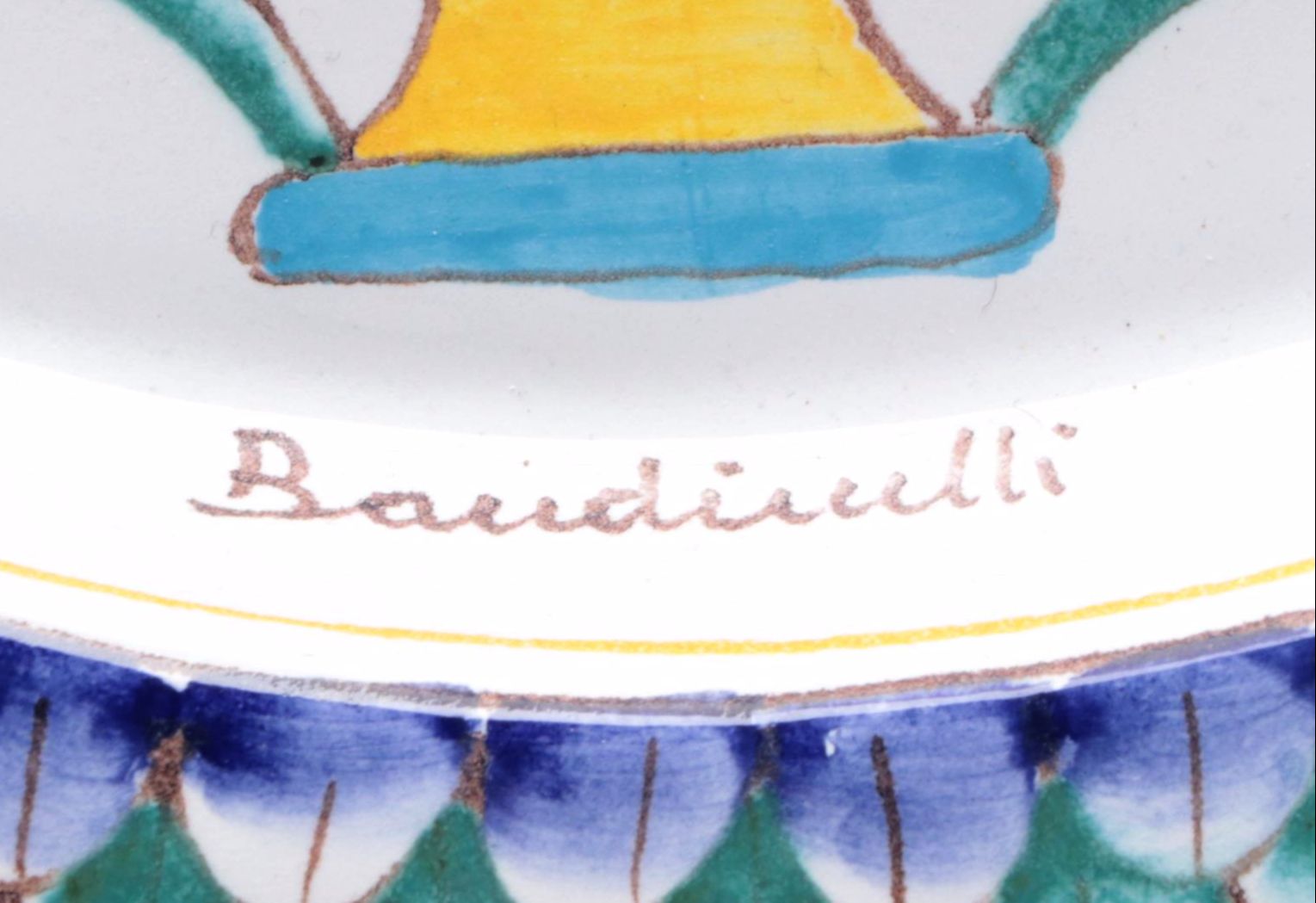 Baudiuelli Italian Earthenware Decorative Charger with Stand