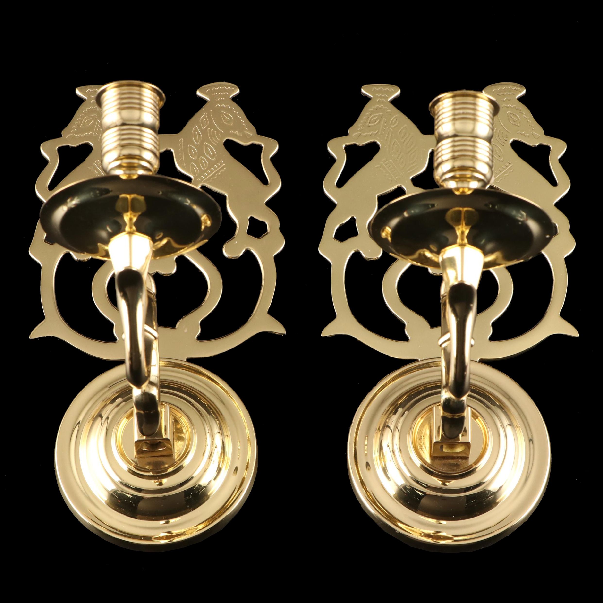 Baldwin Brass Lions Wall Candle Sconces