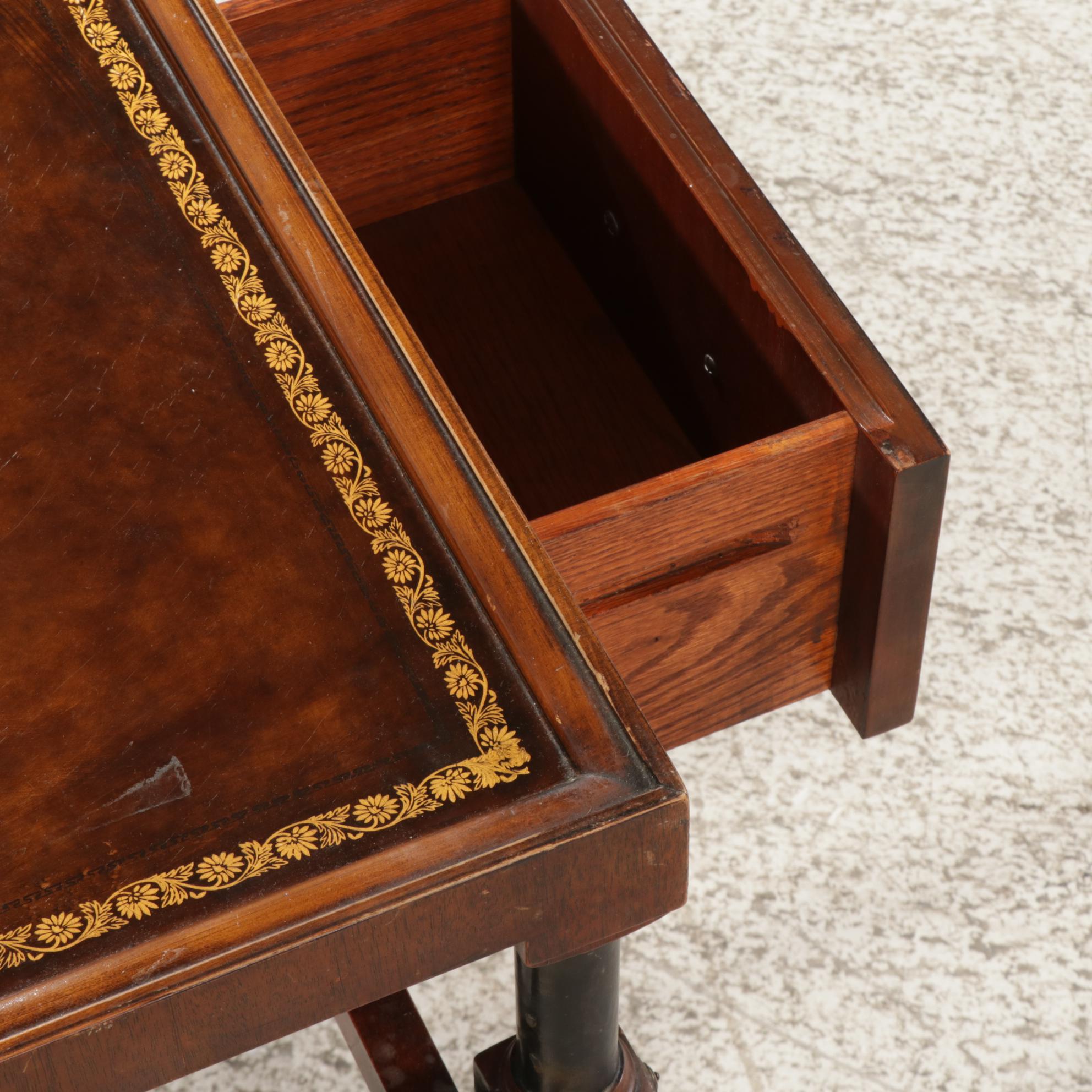 Pair of Weiman French Empire Style Mahogany Single-Drawer End Tables