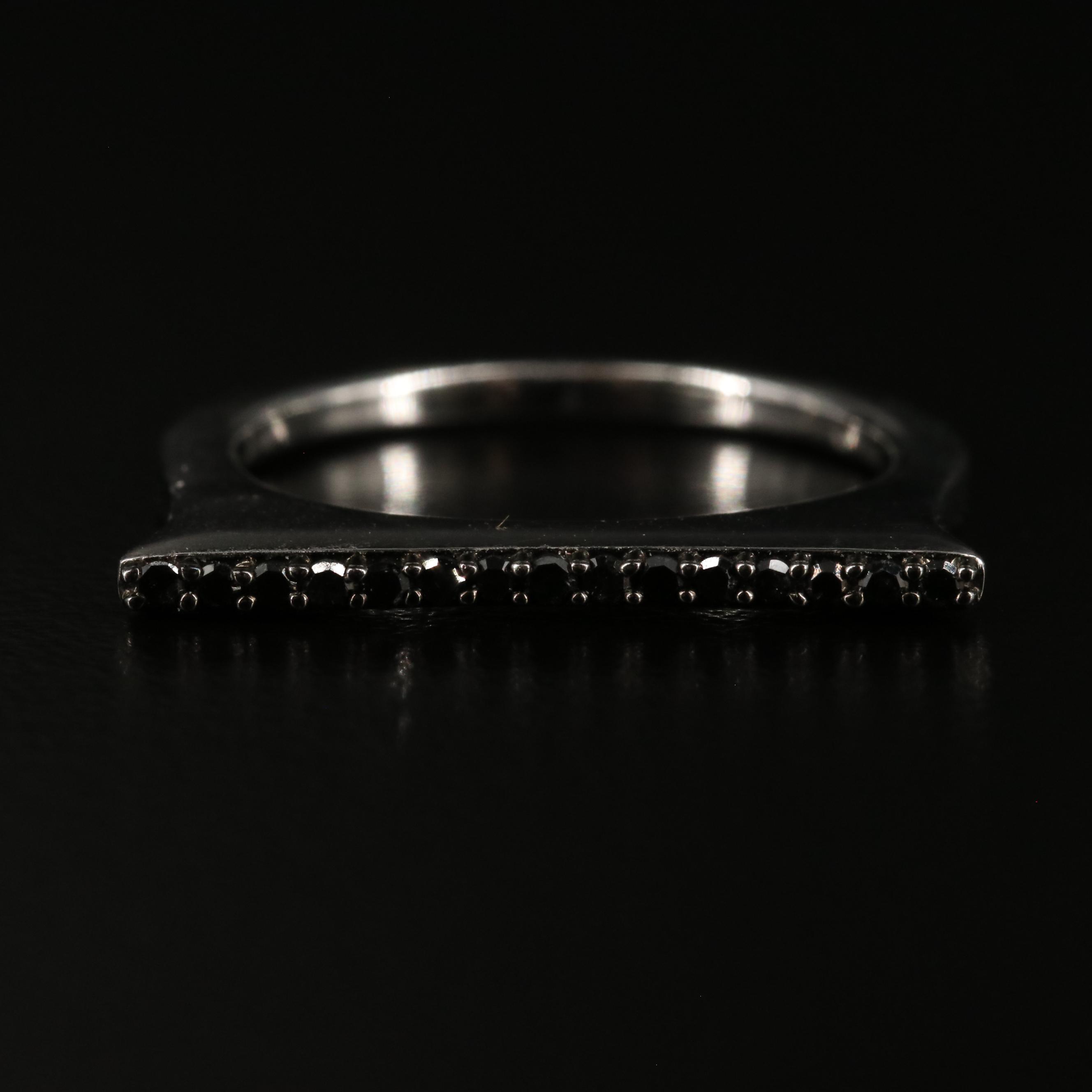 Sterling Diamond Bar Ring
