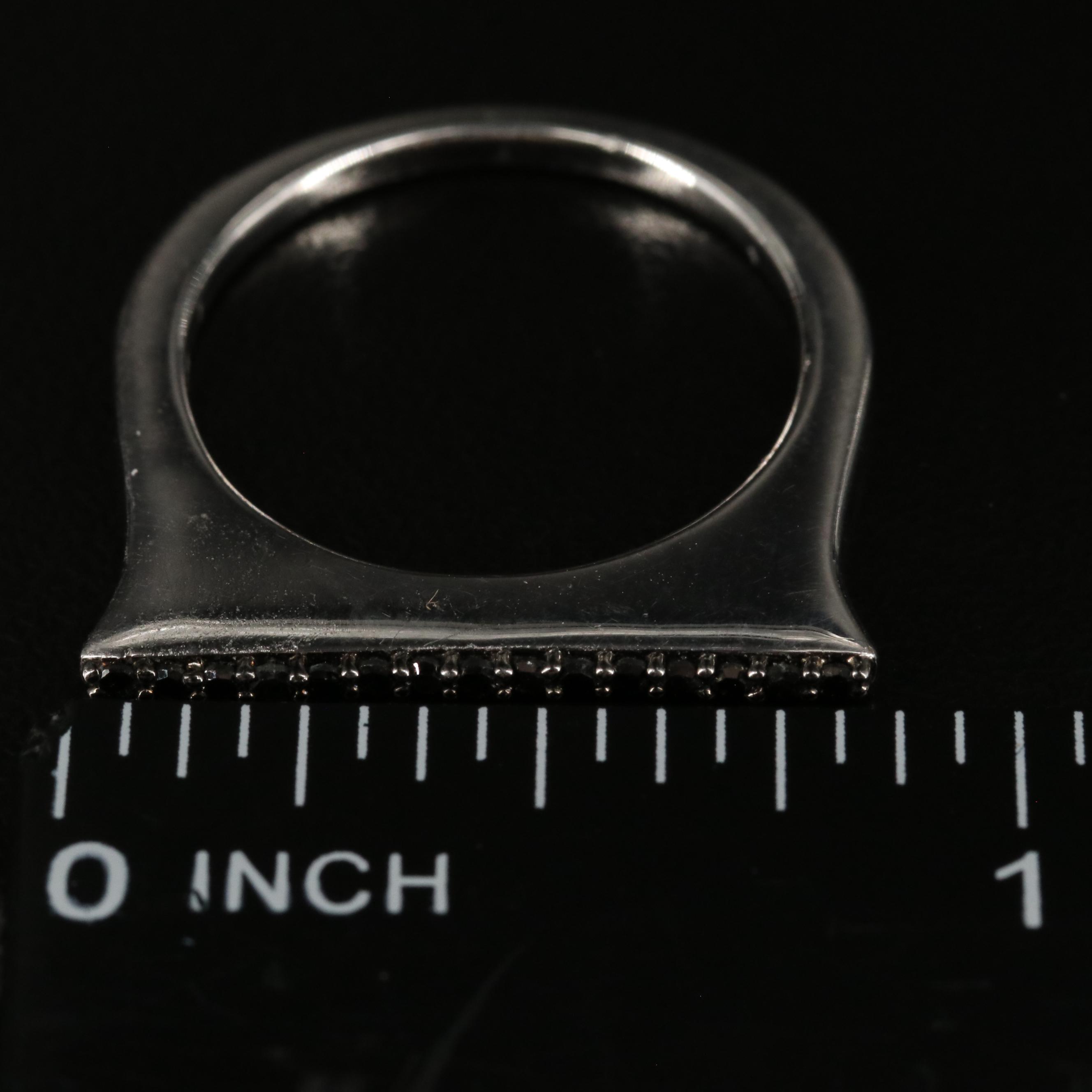 Sterling Diamond Bar Ring