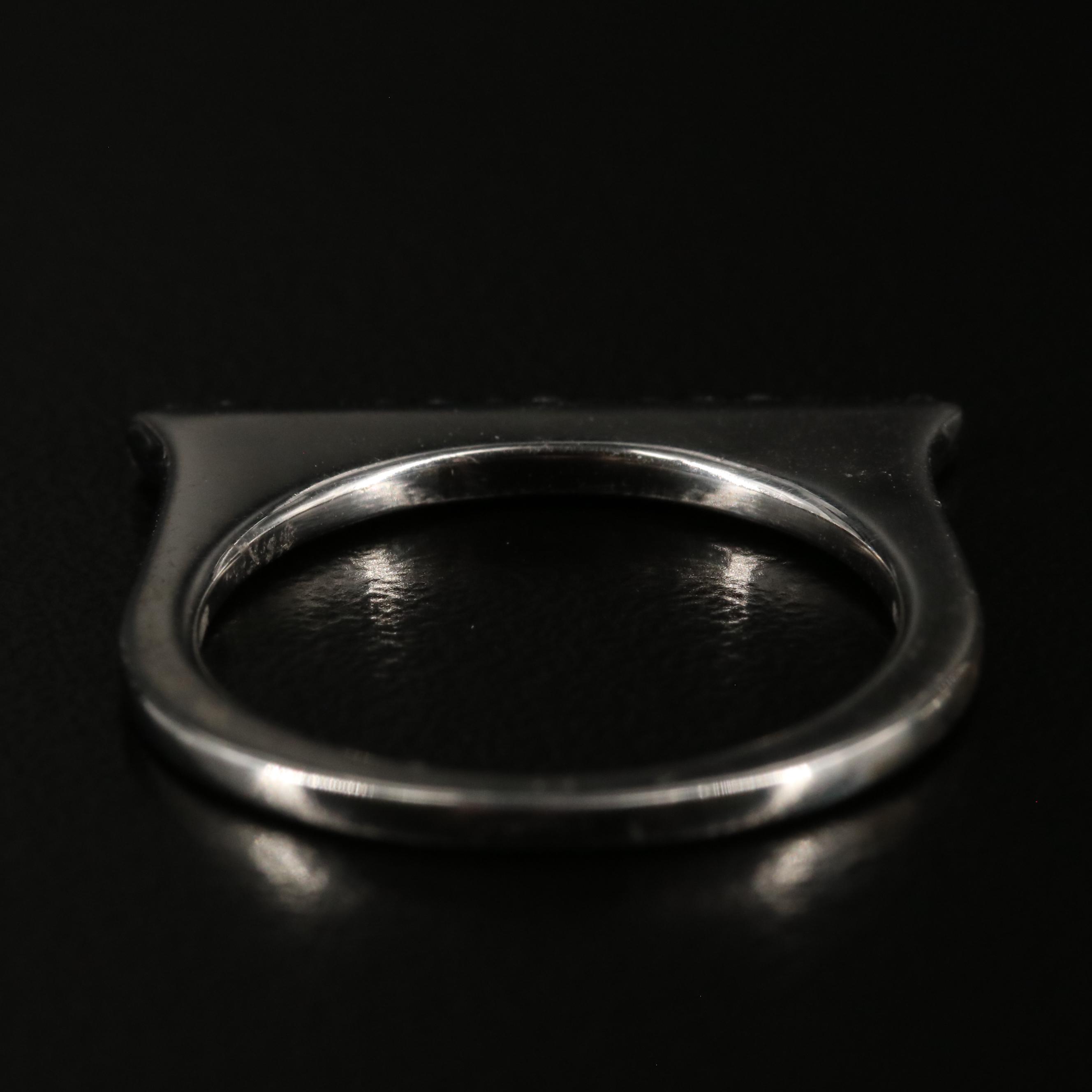 Sterling Diamond Bar Ring