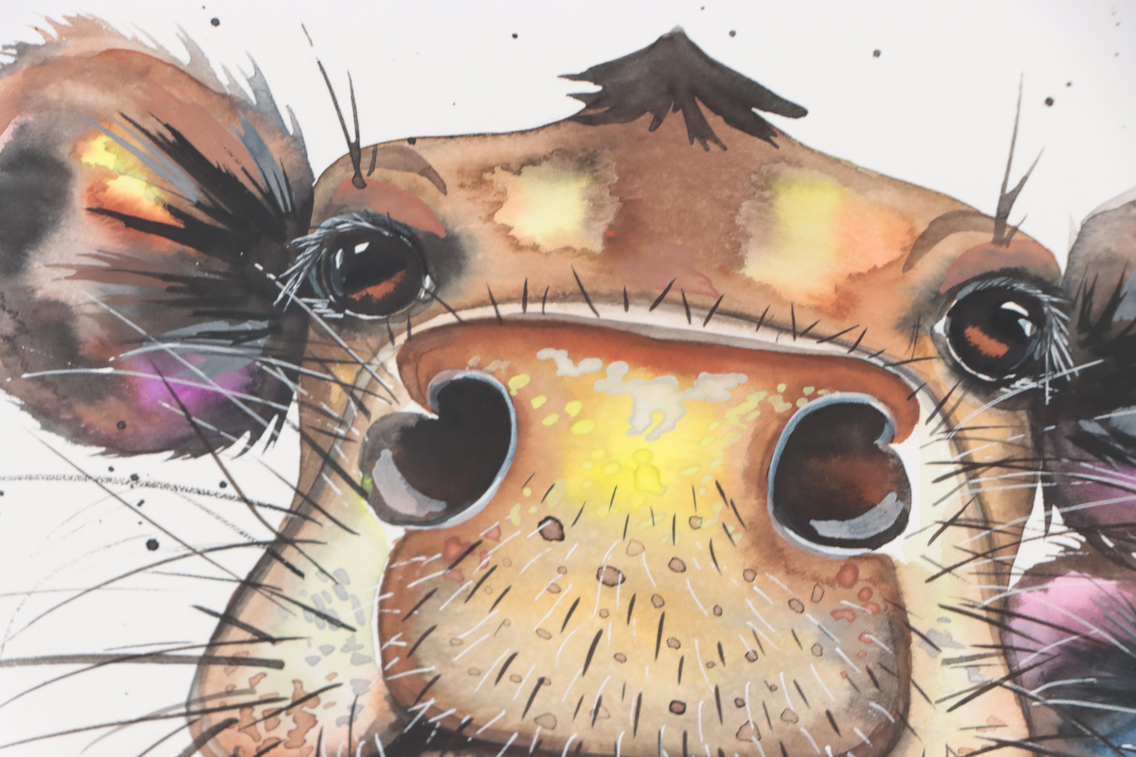 Anne Gorywine Watercolor Painting of Cows, 2019