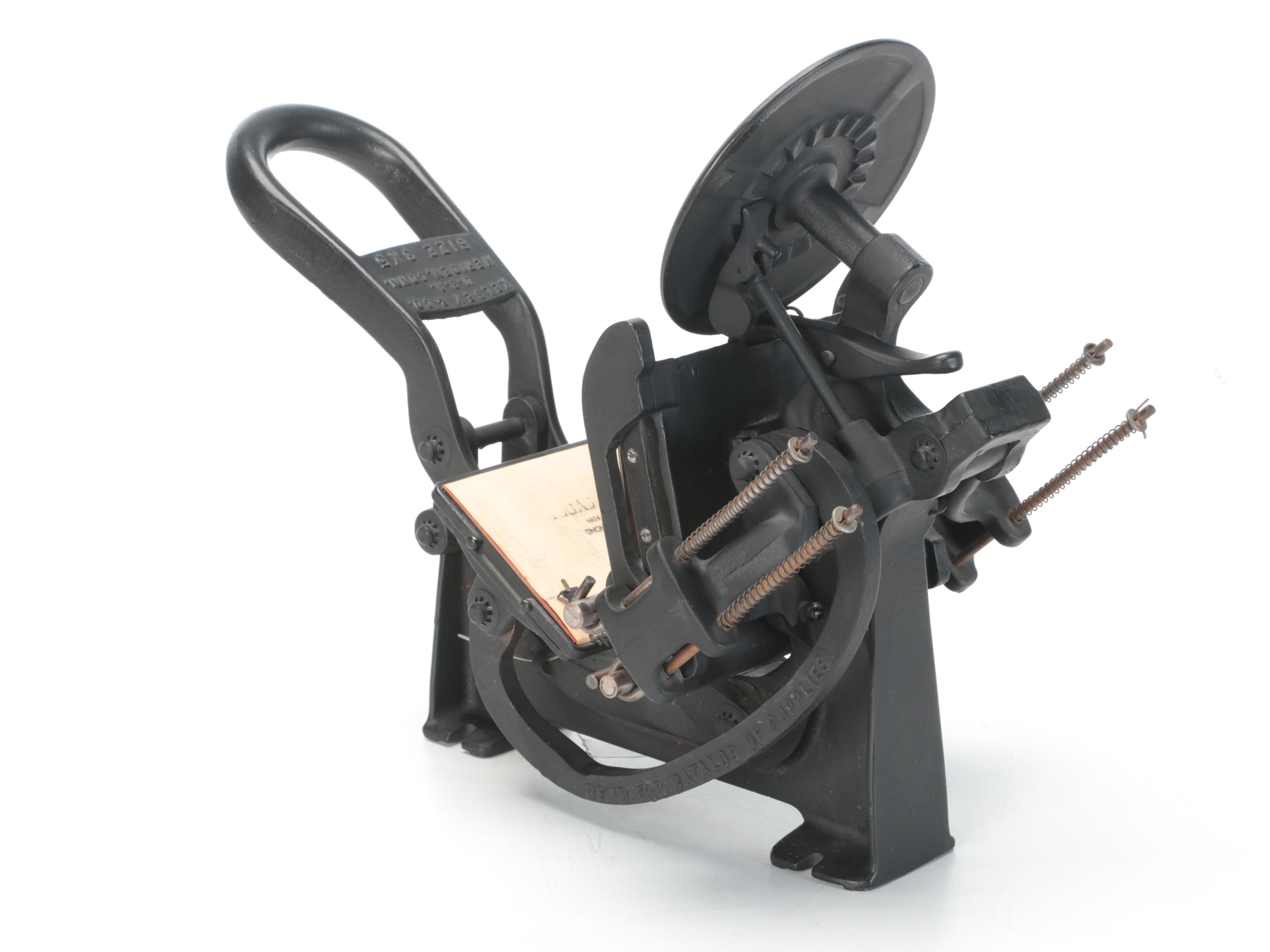 Kelsey & Co. 3x5 Tabletop Printing Press with Ink and Rollers, Letters