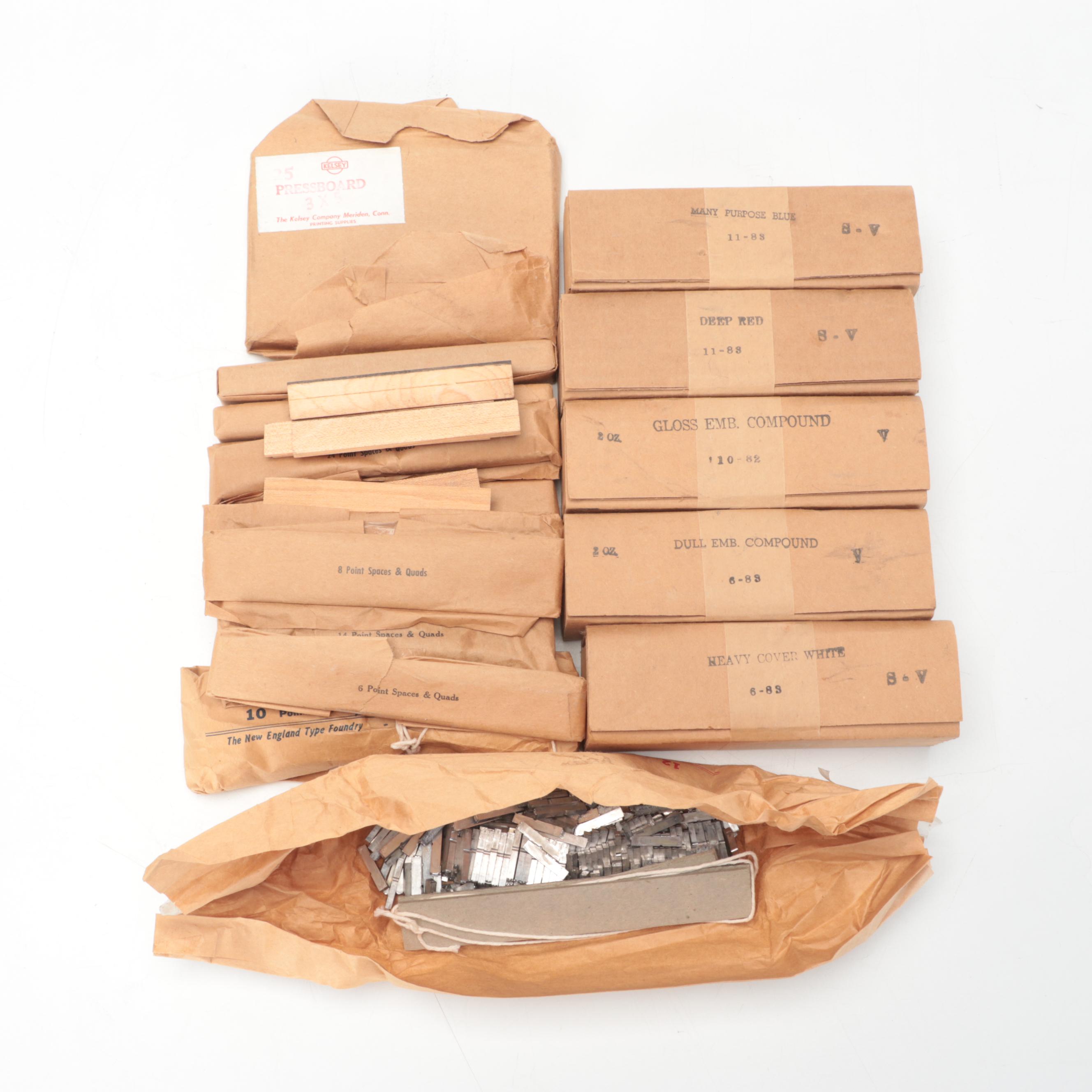 Kelsey & Co. 3x5 Tabletop Printing Press with Ink and Rollers, Letters