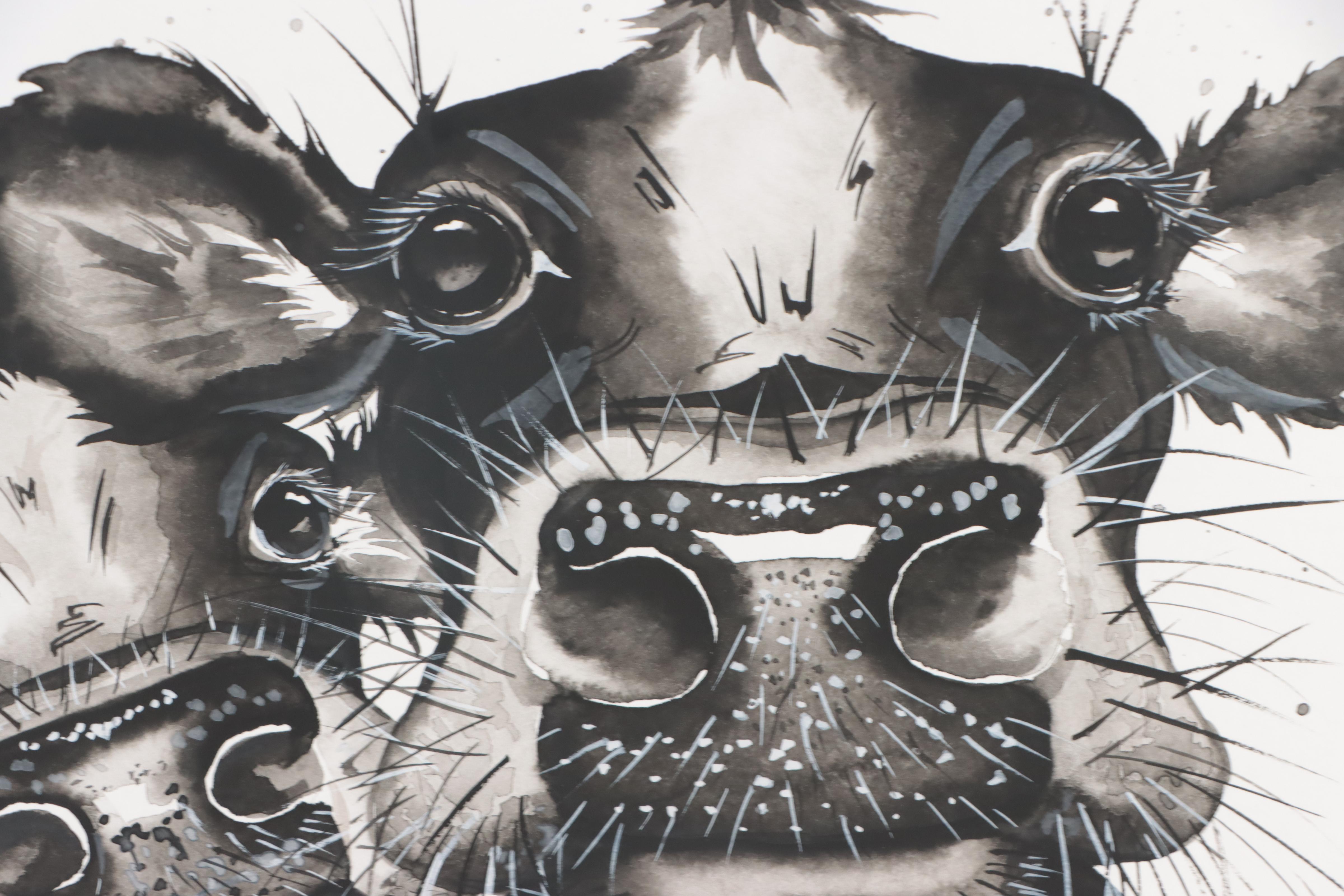 Anne Gorywine Watercolor Painting of Cows, 2019