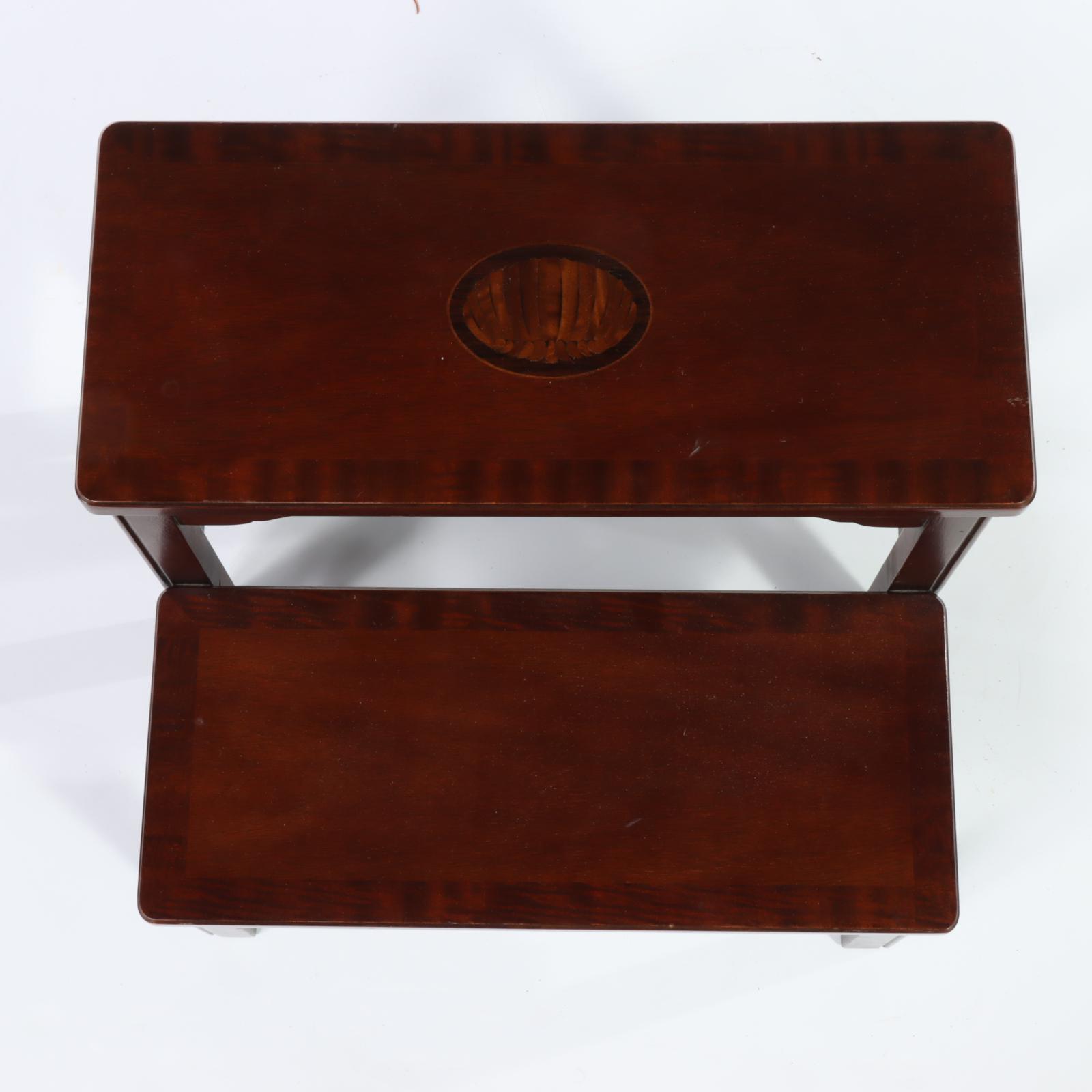 Set of Councill Craftsmen Federal Style Mahogany and Marquetry Bed Steps