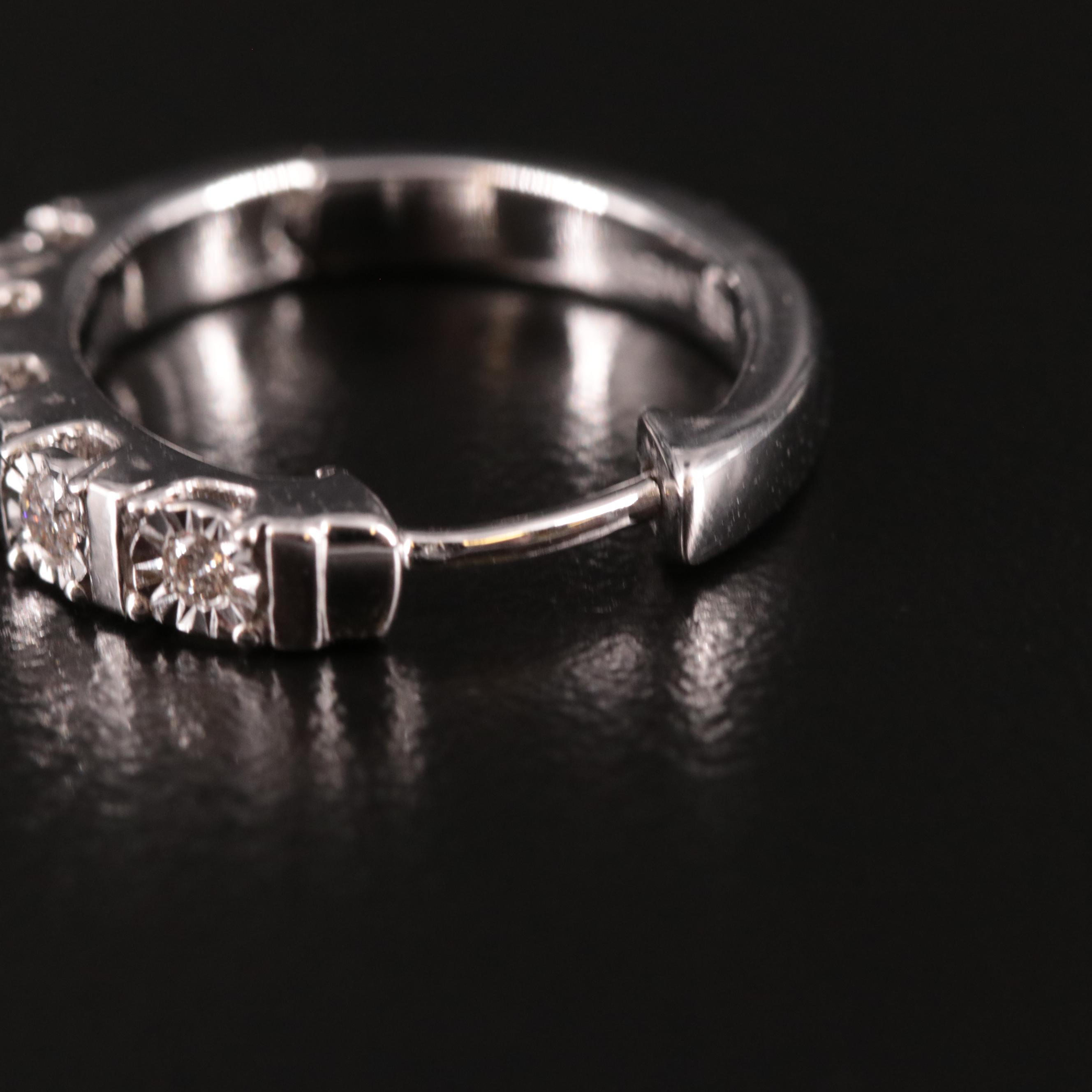 Sterling Diamond Hoop Earrings