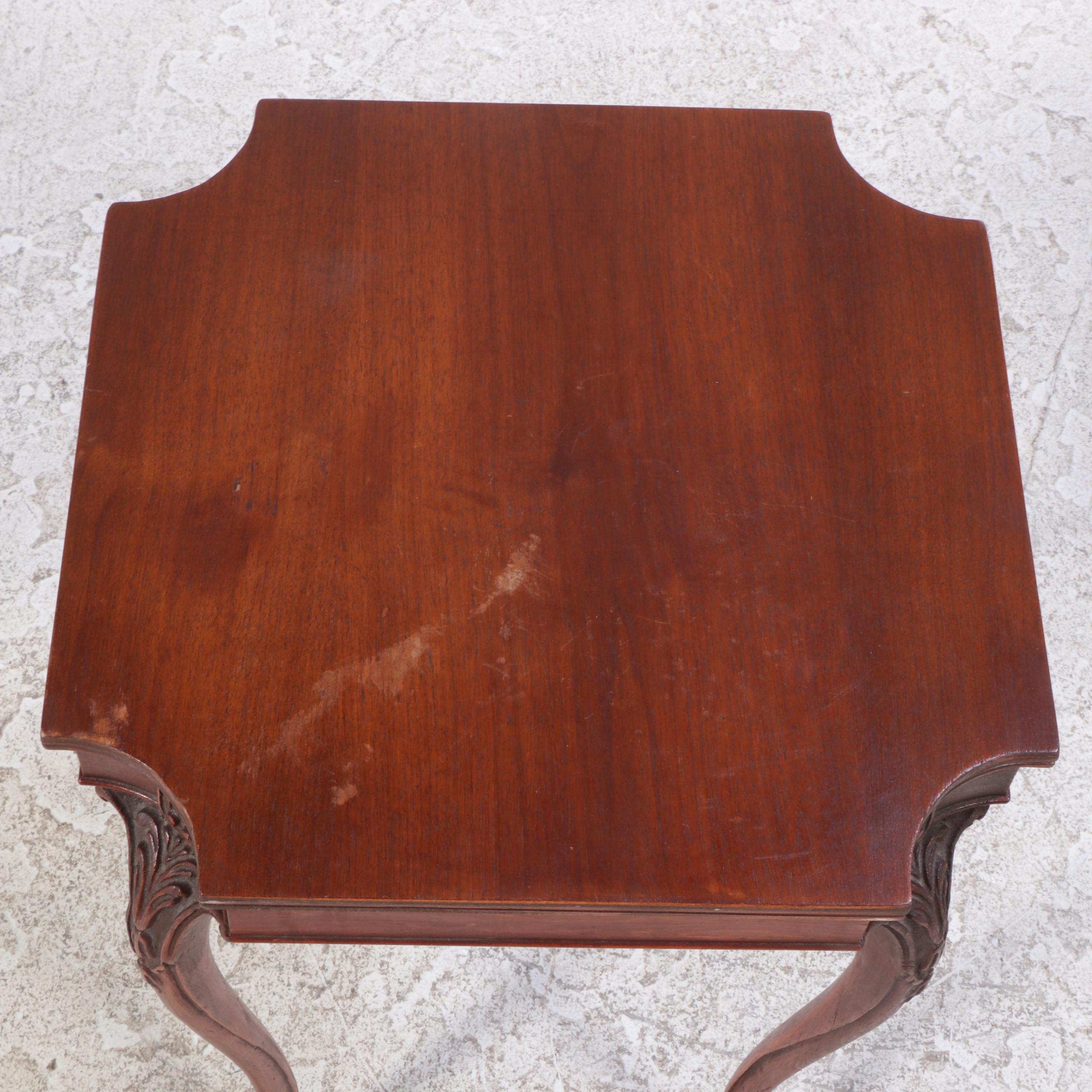 George II Style Walnut Side Table, 20th Century
